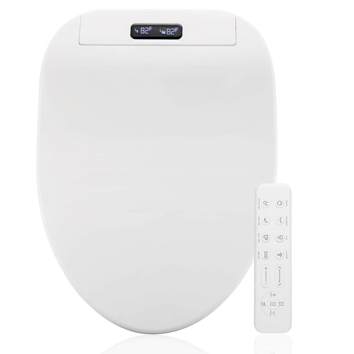 GenieBidet Electric Bidet Toilet Seat with Self-Cleaning Nozzle, Heated Elongated Design & Wireless Remote - Unlimited Warm Water for Ultimate Comfort - Perfect for Modern Bathrooms, Elderly Care & Postpartum Recovery