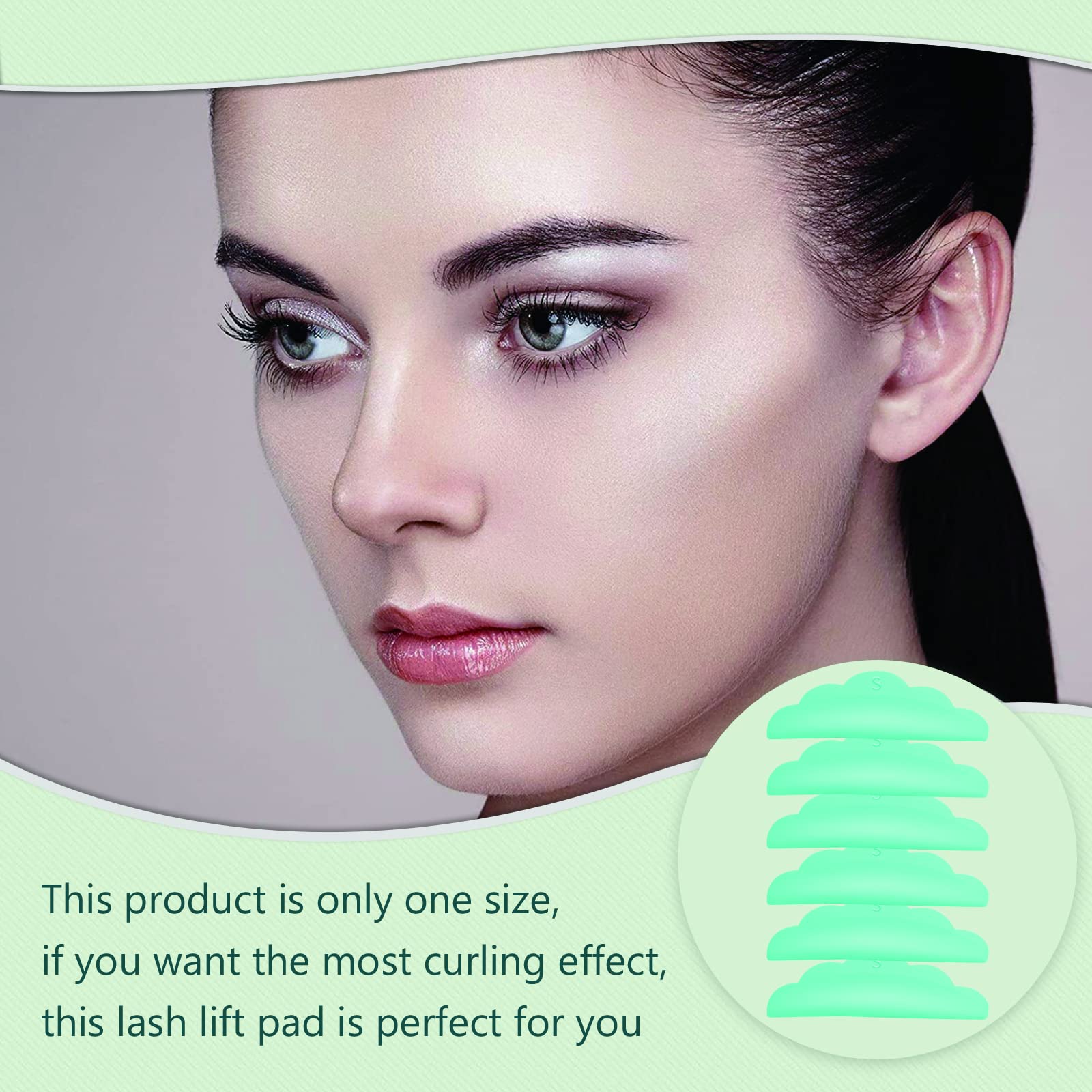 Libeauty Lash Lift Pads & Silicone Rods - 6 Pcs Reusable Eyelash Perming Kit with PU Storage Case (Size M, White) | Professional Eyelash Curling Tools for Salon & Home Use