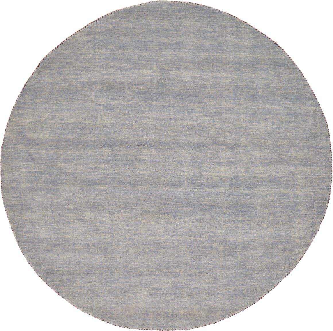 Unique Loom Solid Gava Collection 100% Natural Twisted Wool Modern Gray Round Area Rug (6' x 6') - Perfect for Living Room, Bedroom or Office Decor