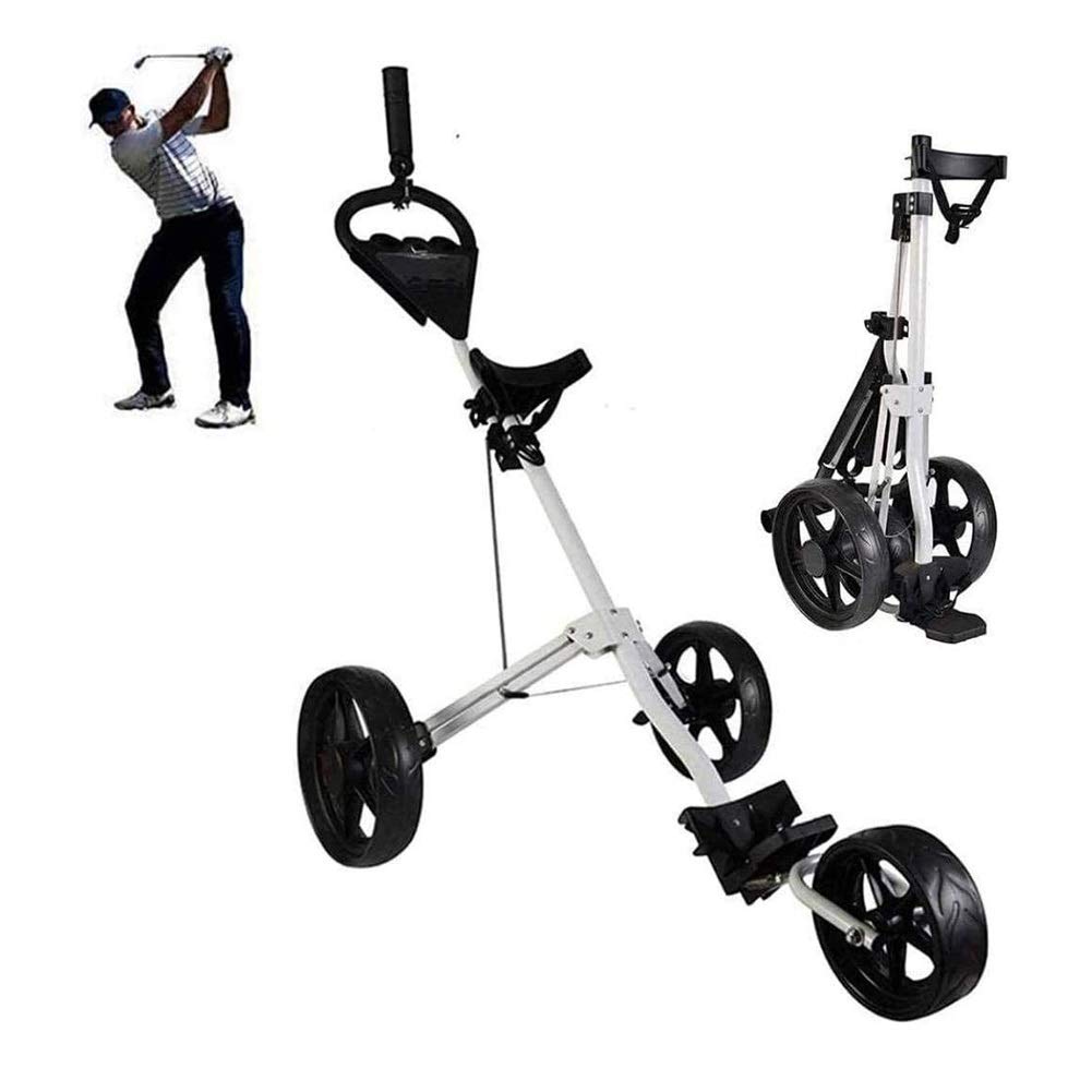 Best 3-Wheel Golf Push Cart with Kettle Stand & Scoreboard - Lightweight Golf Trolley for Training & Matches - Portable Golf Caddy for Sports & Airport Luggage - Perfect for Golfers, Travel & Outdoor Activities