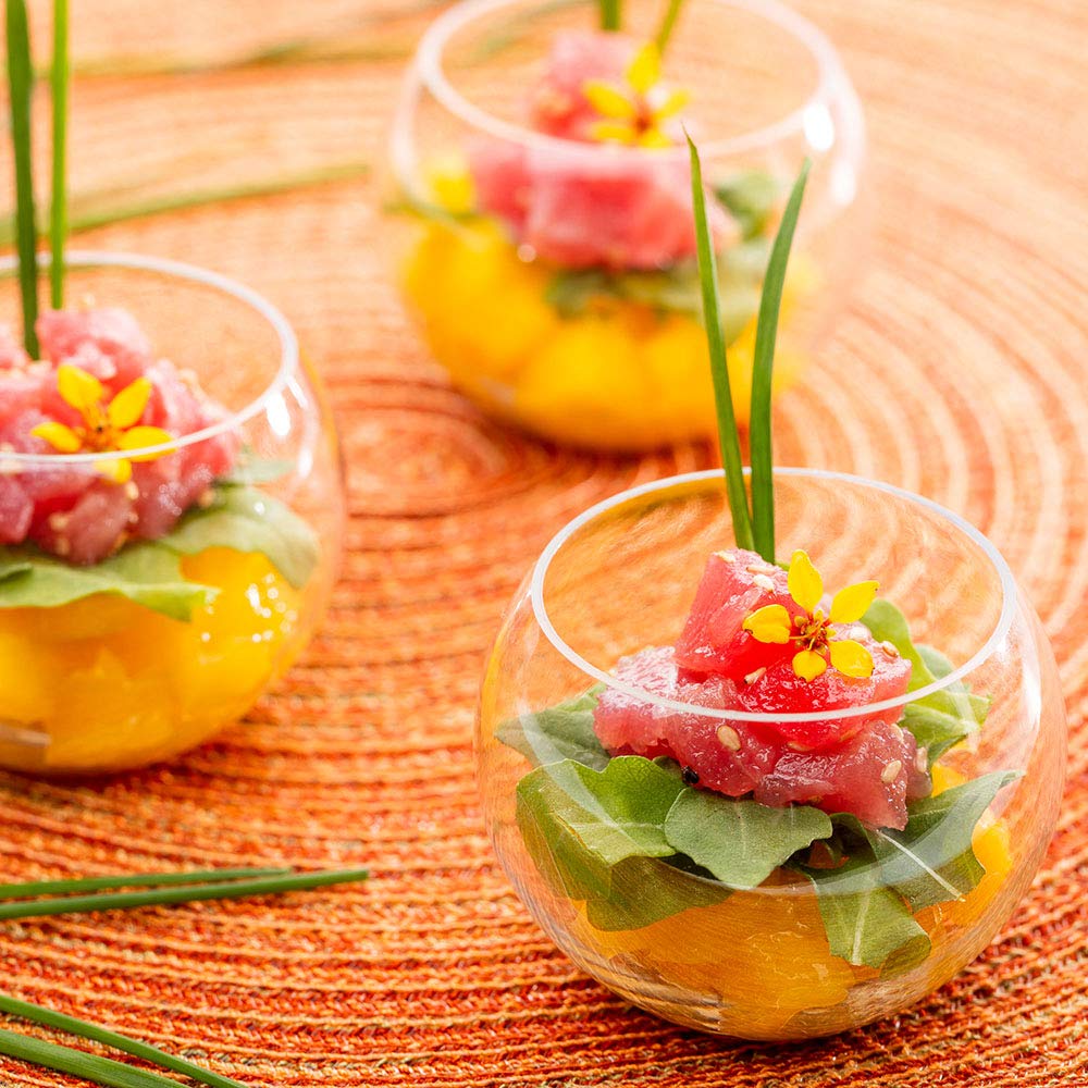 100-Pack 4oz Clear Round Plastic Bowls - Shatterproof Disposable Appetizer Cups for Weddings, Parties & Events | Perfect for Serving Salads, Snacks & Desserts