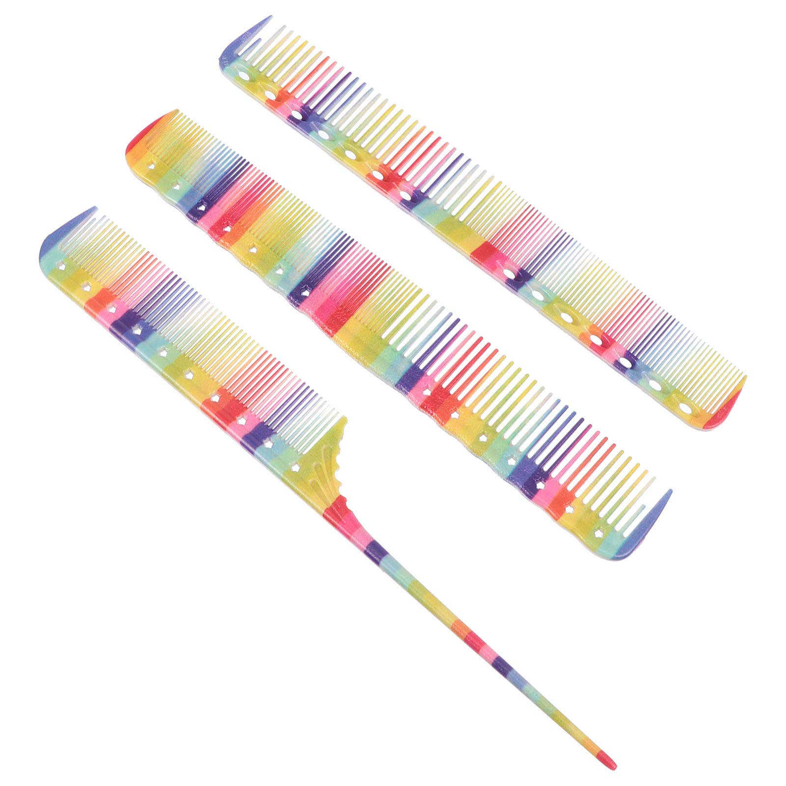 Lurrose Hair Comb Set - Fine Comb, Parting Comb & Rat Tail Comb for Women & Girls | Plastic Pintail & Teasing Combs | Professional Hair Styling & Hairdressing Tools | Perfect for Home Salon, Styling, Braiding & Updos (3-Piece Set)