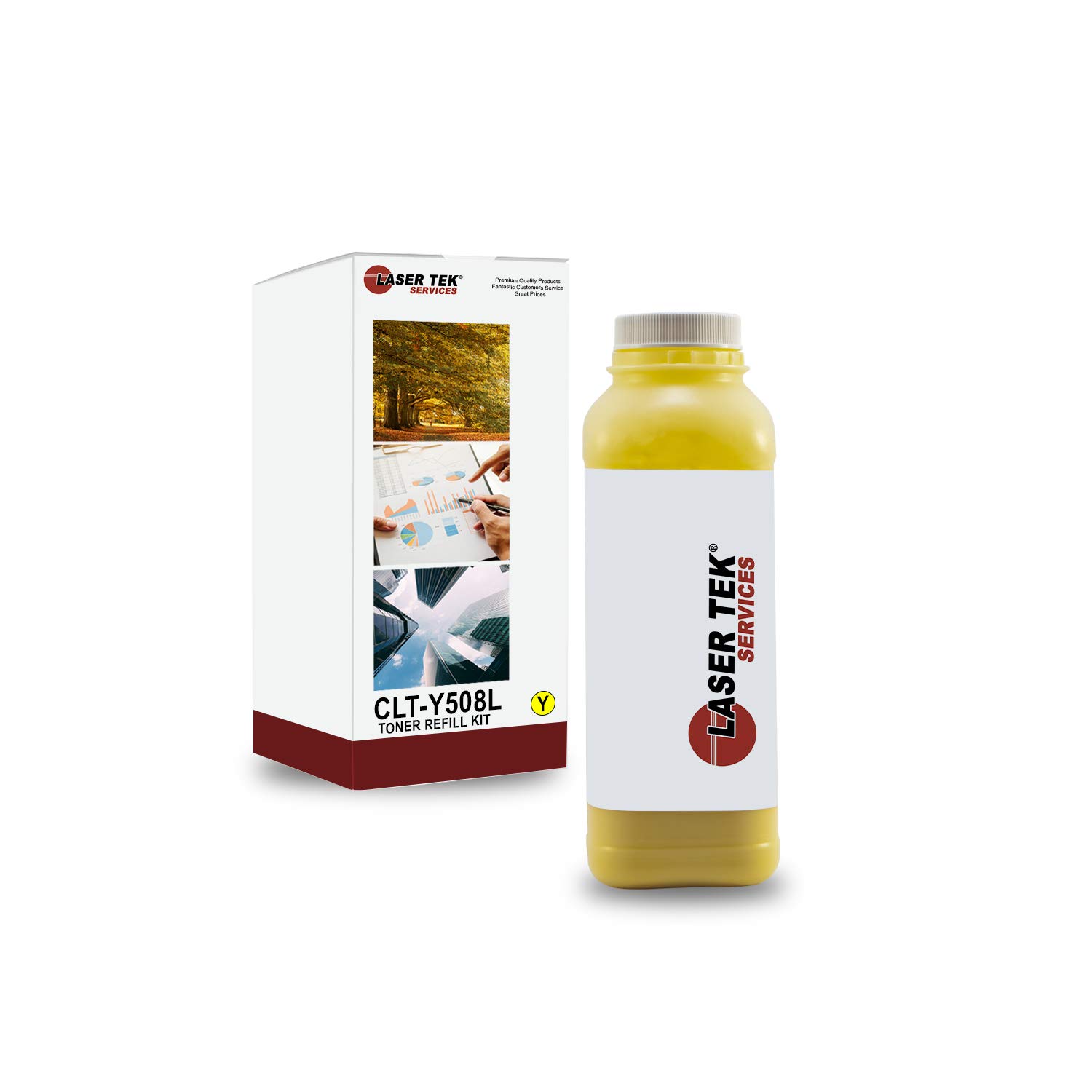 Laser Tek Services® Yellow Toner Refill Kit - Compatible with Samsung CLP670 Series Printer | High-Quality Replacement Ink Cartridge for Home & Office Printing