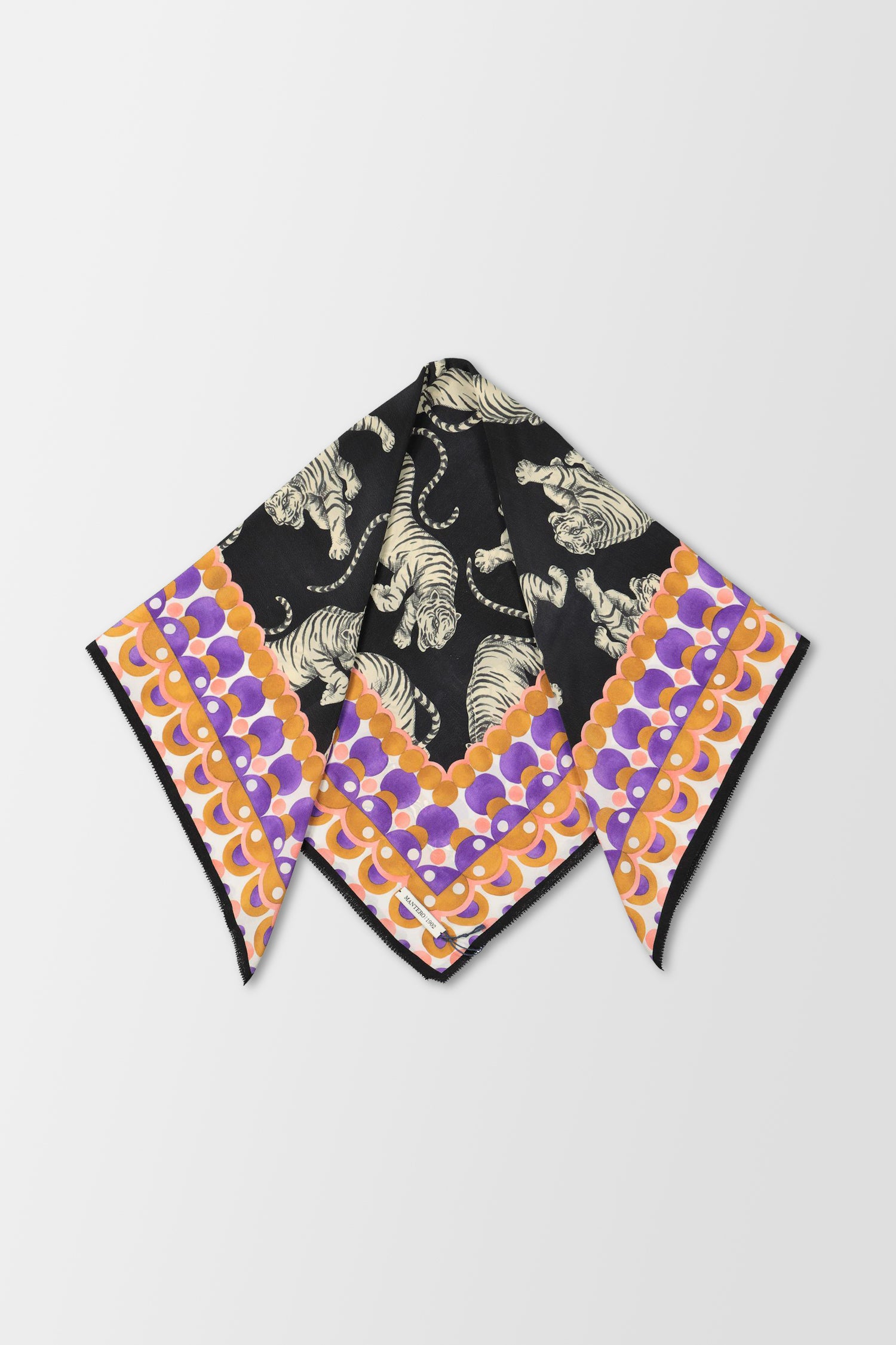 Mantero Multicolor Honey Tiger 1 - Luxury Silk Scarf for Women | Perfect for Office, Party & Special Occasions