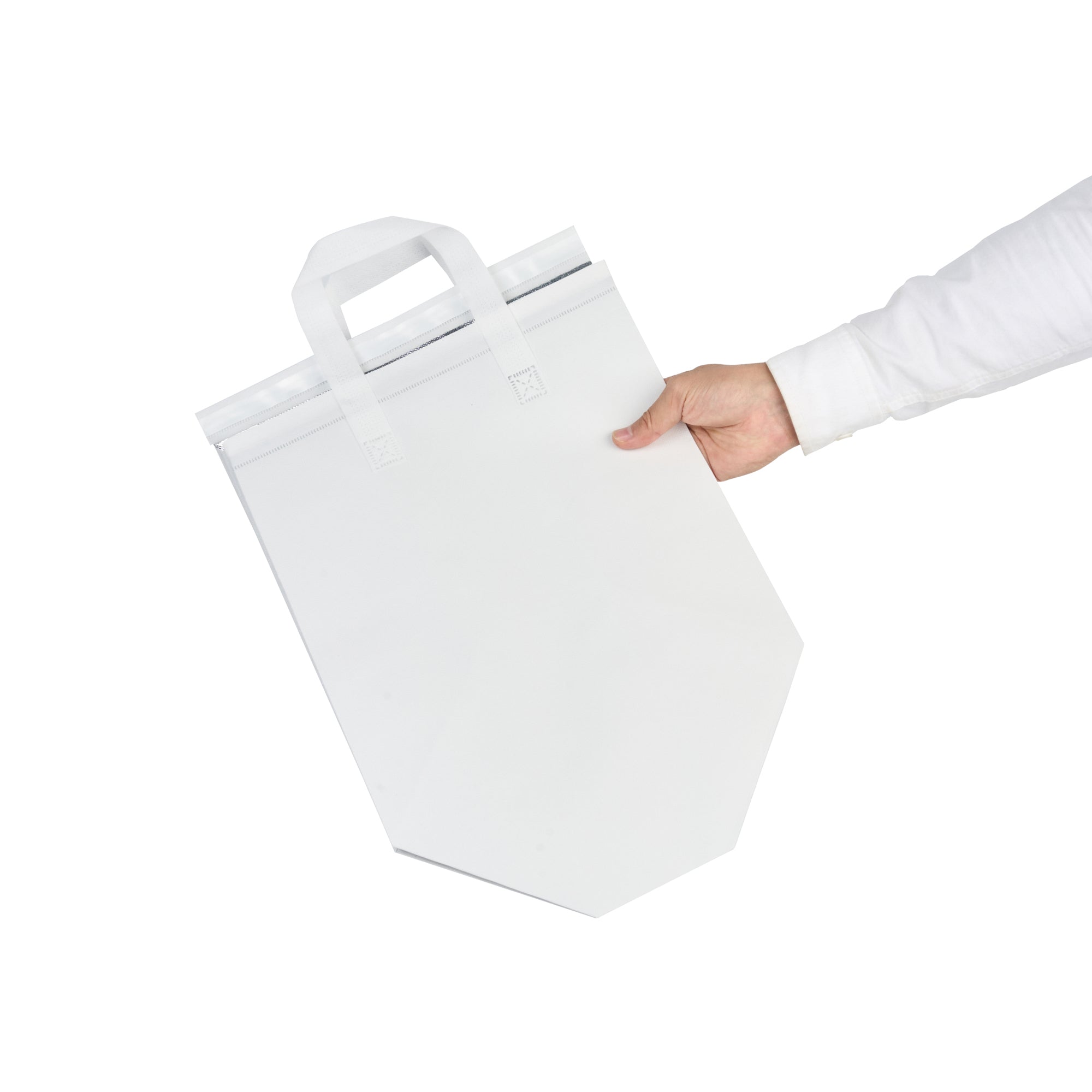 Premium White Insulated Takeout Bags - Tamper Evident Food Delivery Bags (11.75