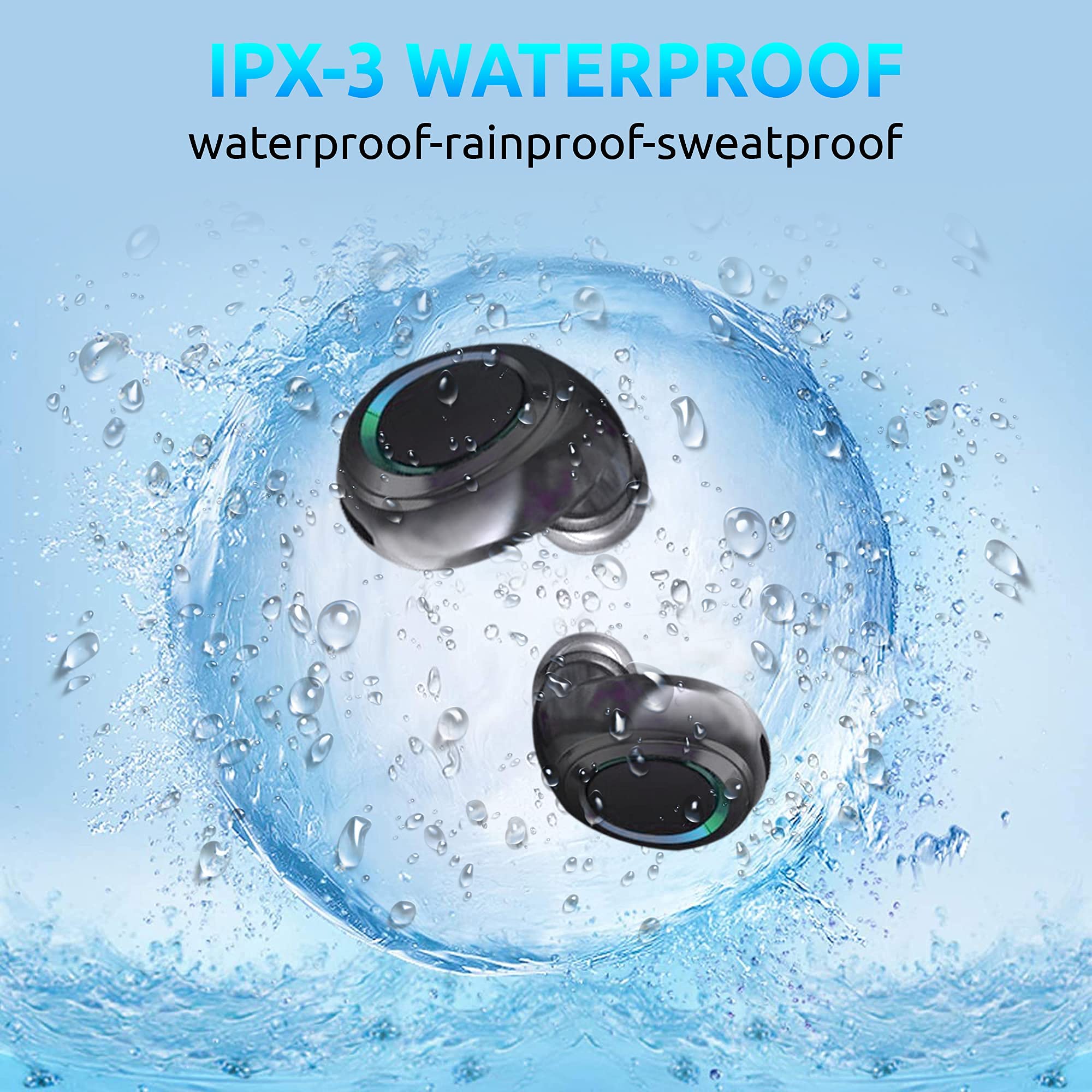 Wireless PRO Bluetooth 5.3 Earbuds with 36H Playback, IPX4 Waterproof, Noise Cancelling & Quad Mic - Compatible with ONN 8 Inch Tablet - Perfect for Workouts, Running & Travel