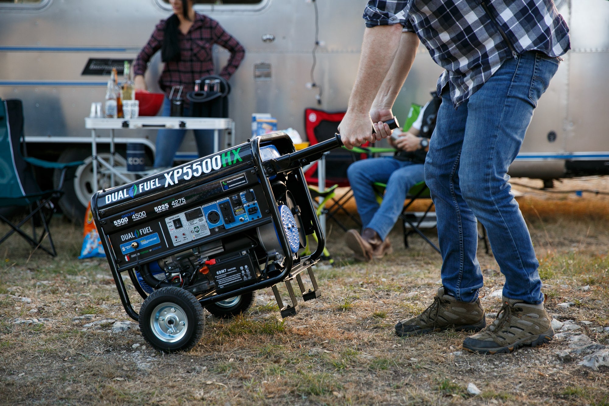 5500W Dual Fuel Portable Generator with CO Alert - Gas & Propane Powered for Camping, RV, Home Backup & Emergency Power