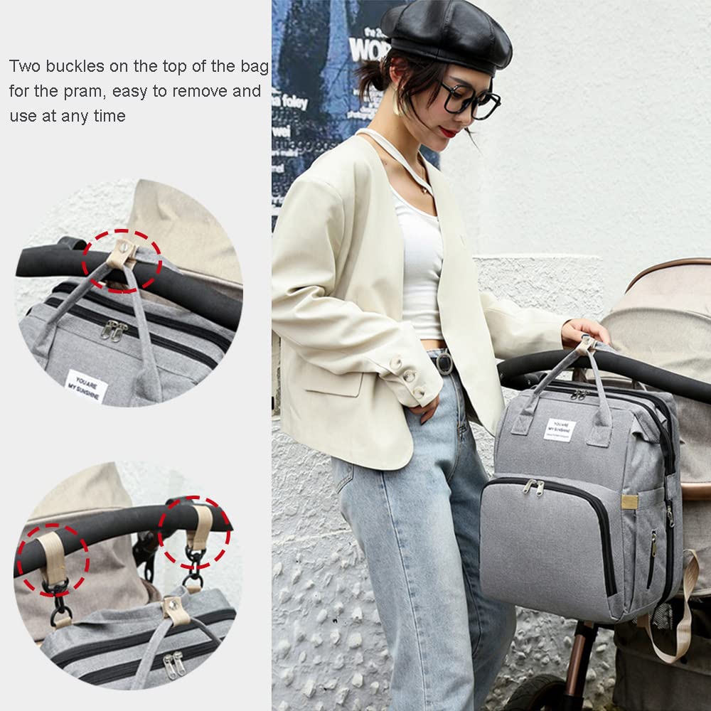 DZOZO Baby Diaper Backpack with Changing Mat & USB Port - Travel & Nursery Essentials