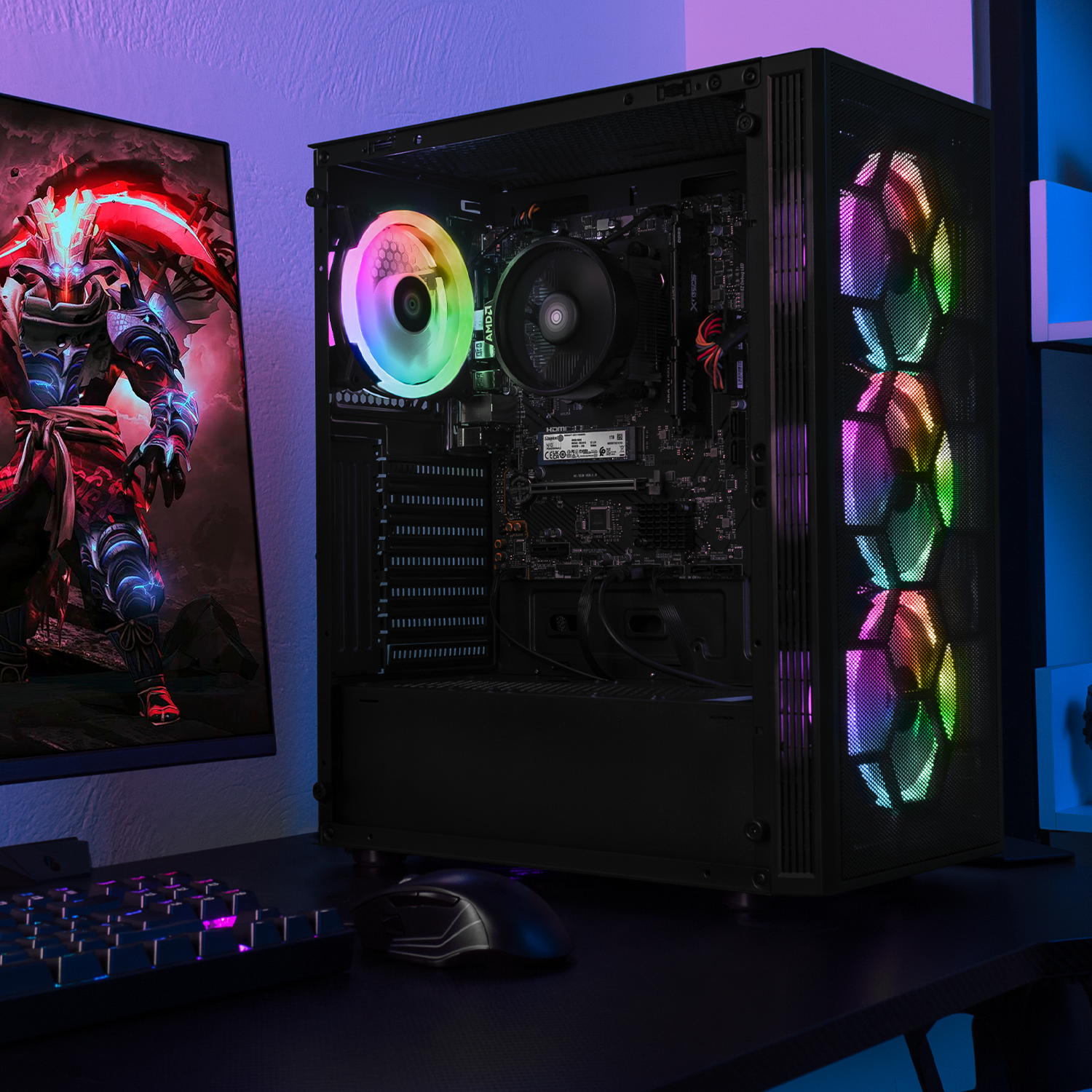 Xtreme PC Gaming Desktop - AMD Radeon 780M, Ryzen 7 8700G, 32GB DDR5 RAM, 1TB SSD, 27