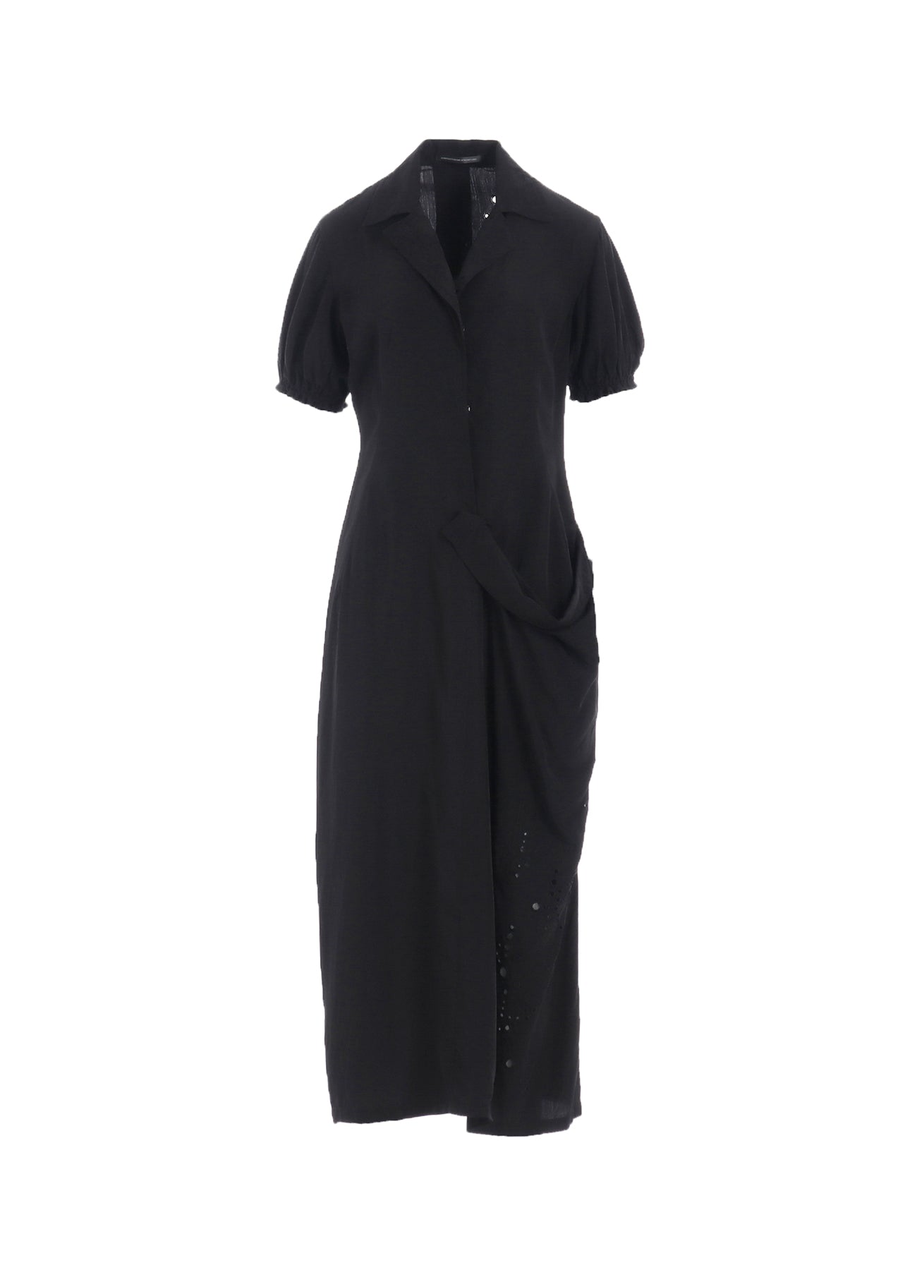 Cupro Dungaree Baller Lace Left Side Gathered Dress - Elegant Women's Party & Wedding Guest Dress