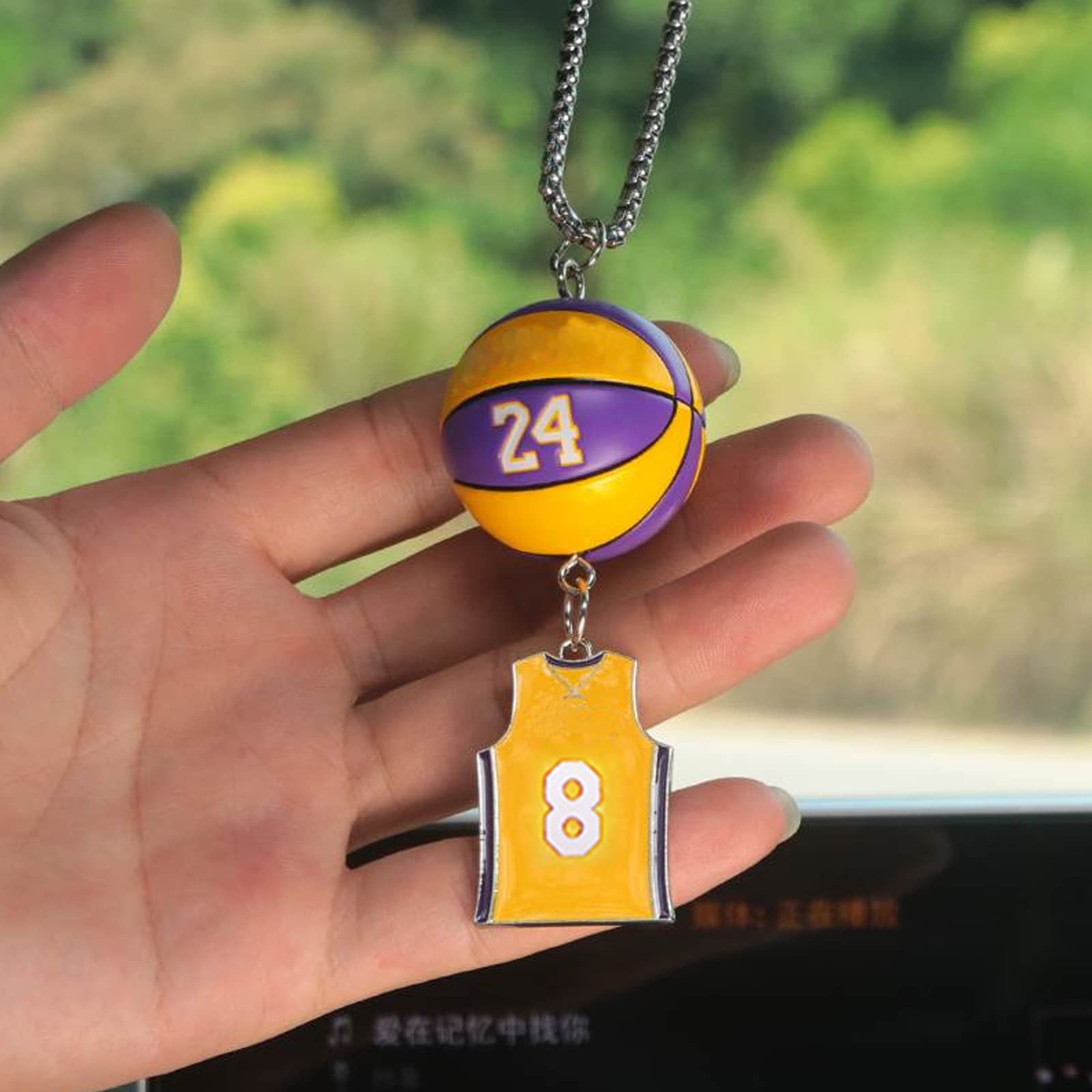 Basketball Jersey Swing Pendant Car Accessory - Cute Sports Fan Gift Decor for Rear View Mirror - Perfect for Game Day & Road Trips