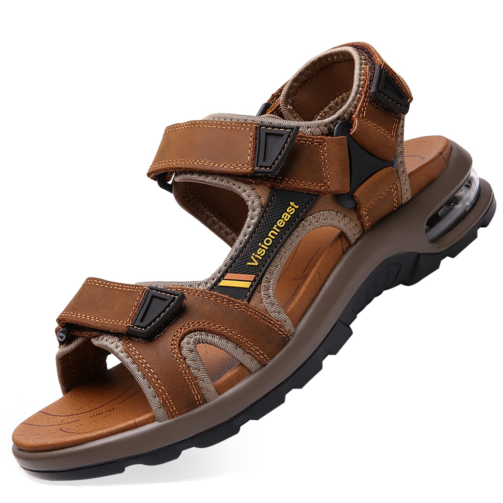 Visionreast Men's Athletic Sandals - Open Toe Hiking & Outdoor Sandals with Non-Slip Air Cushion - Sport Casual Beach Sandals for Walking, Travel & Water Activities