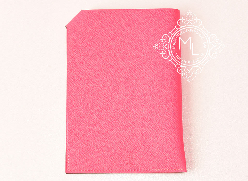 Hermes Rose Azalee Pink Epsom Leather Passport Cover PM - Luxury Travel Accessory for Women, Perfect for Vacation & Business Trips