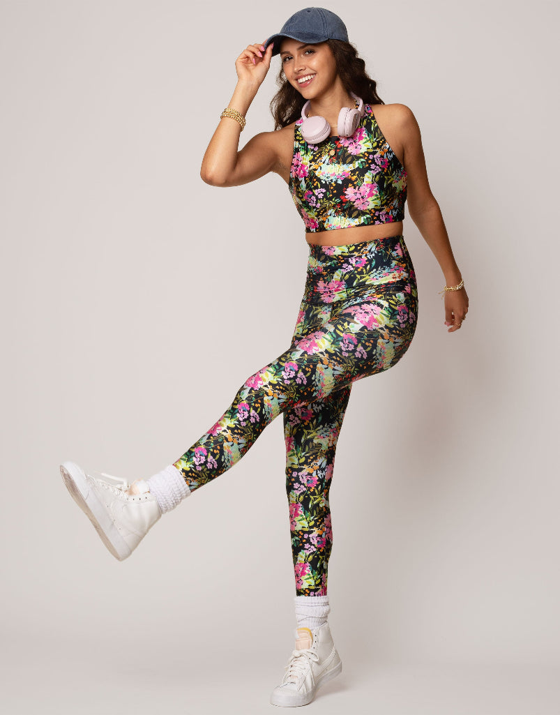 Natalia Floral Print High Waist Yoga Leggings for Women - Comfortable Workout Pants for Running, Gym & Lounge