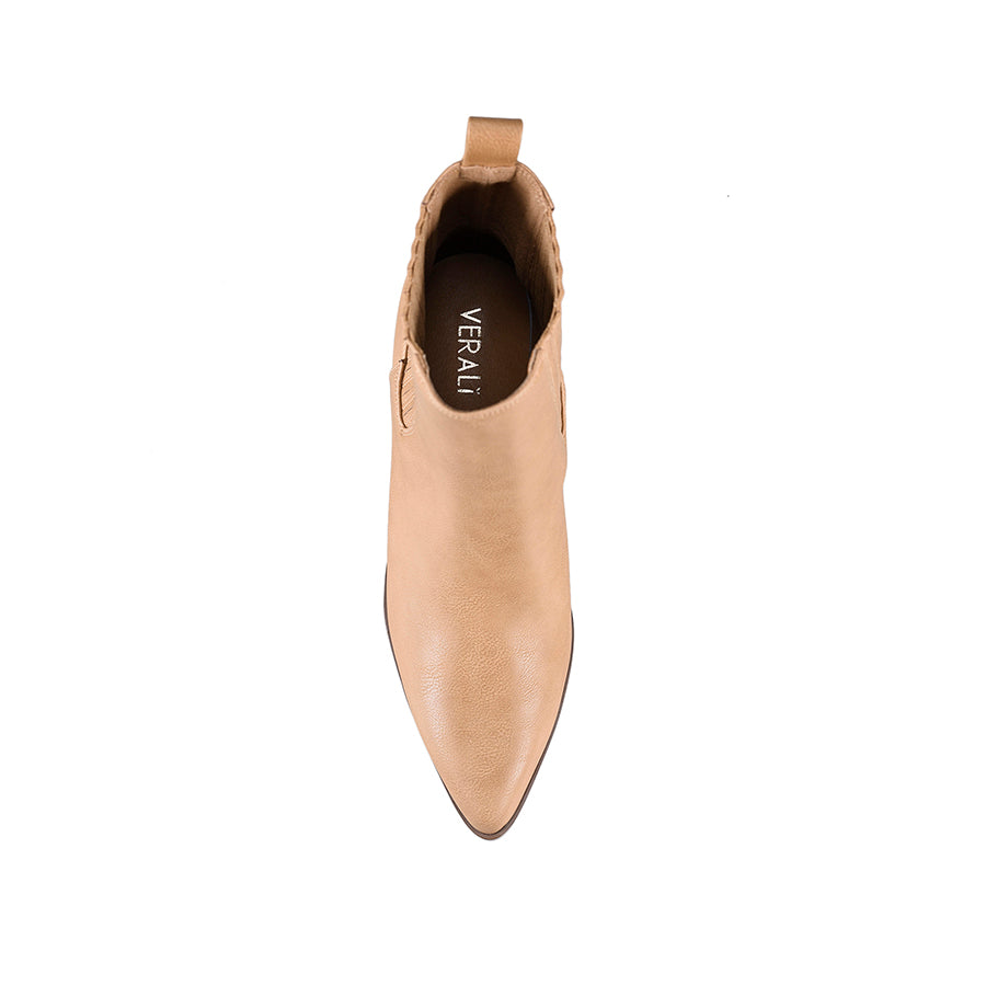Women's Chelsea Ankle Boots - Soft Leather Caramel Brown Slip-On Shoes for Casual Outfits & Fall Fashion