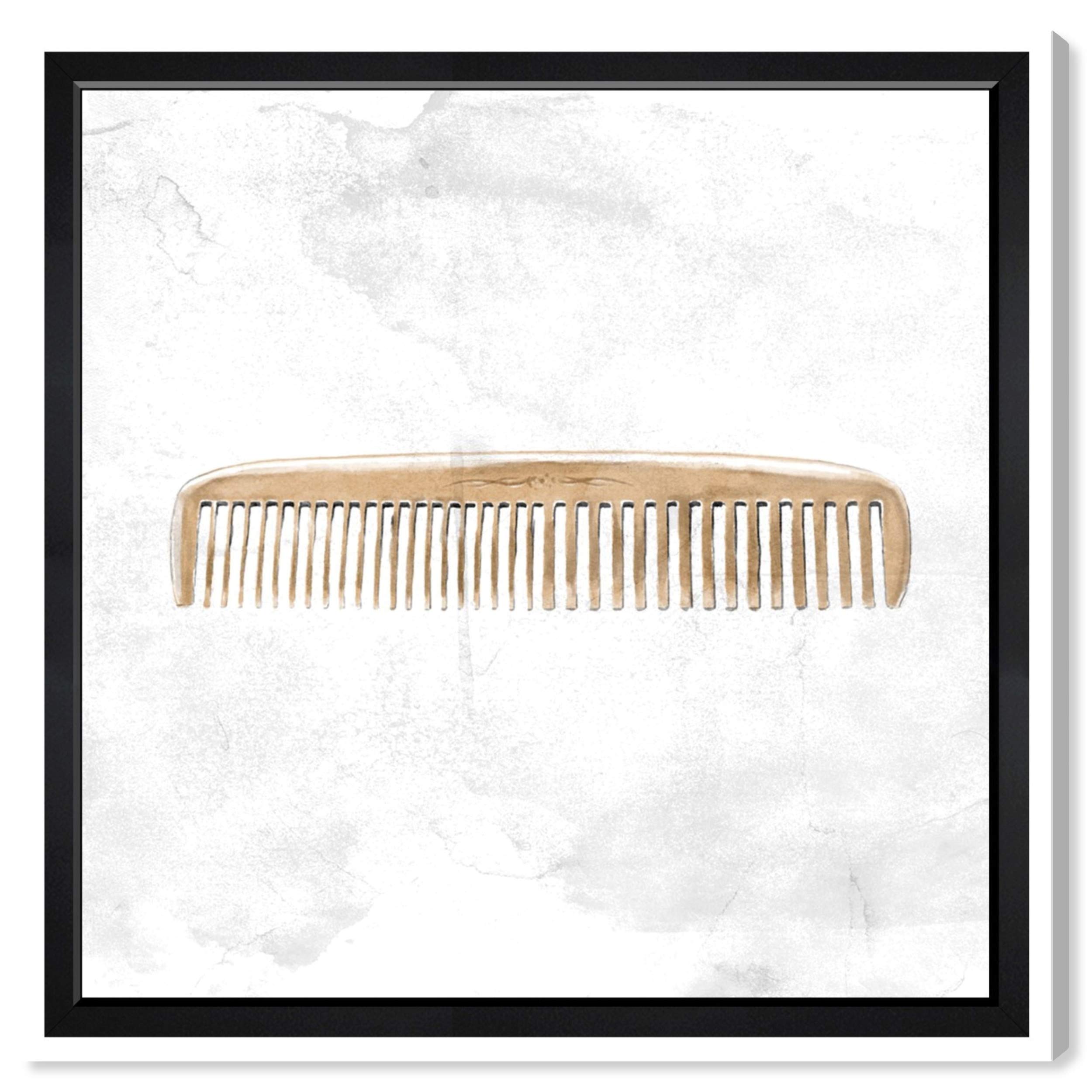 Vintage Comb Bathroom Wall Art Canvas Print - 24