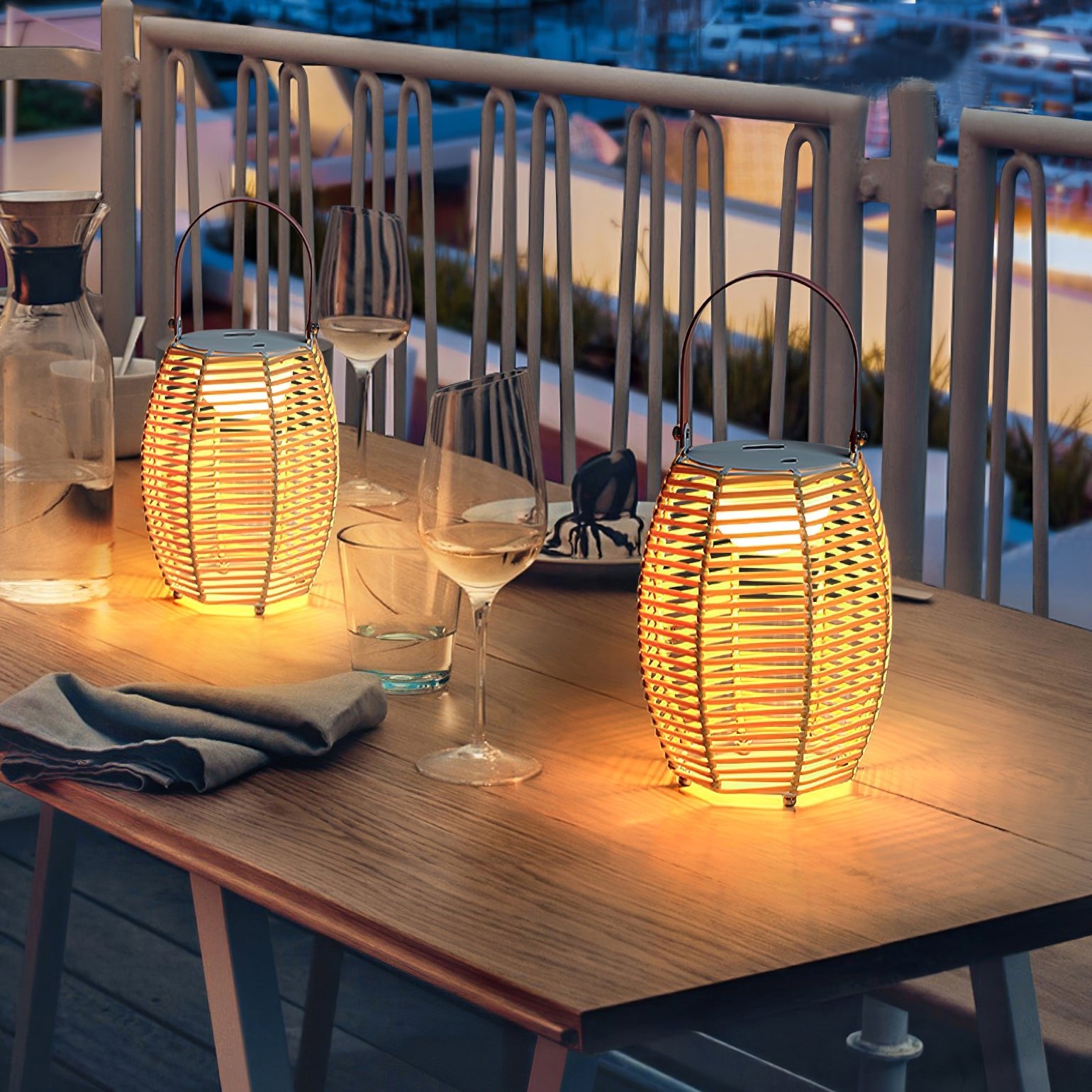 Rechargeable LED Lantern with Built-in Battery - Portable Table Lamp for Camping, Emergency, Outdoor & Indoor Use