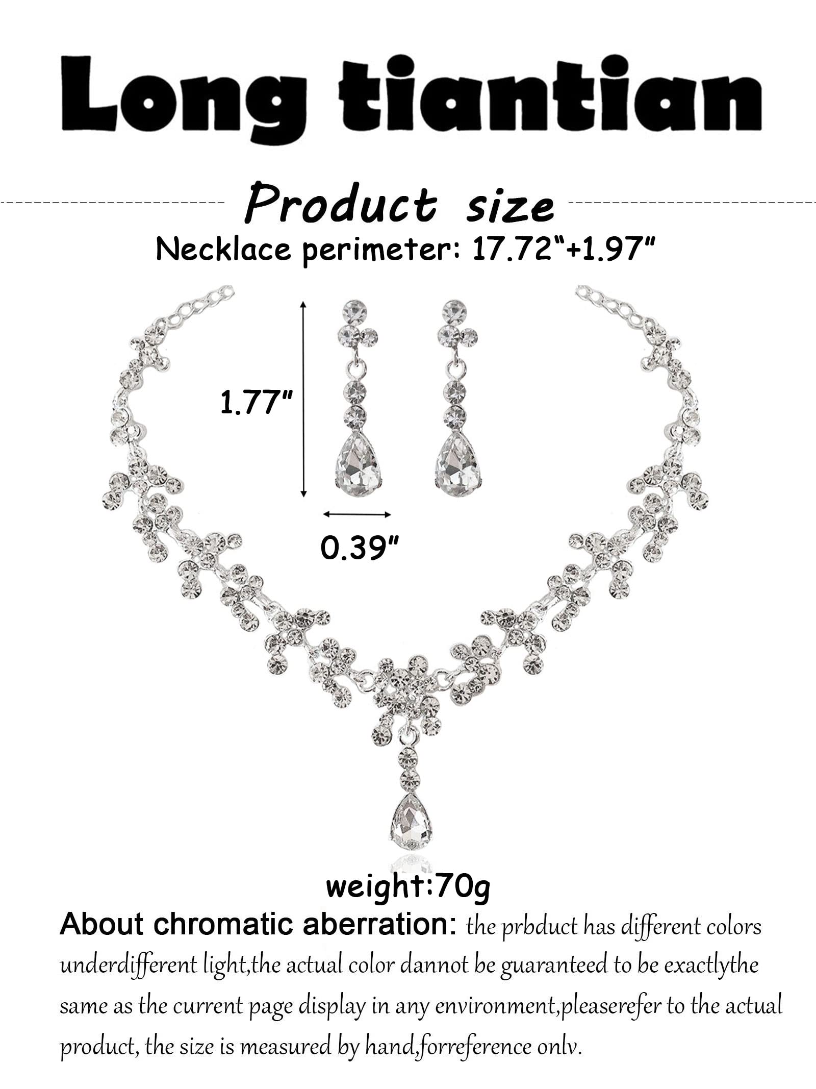 Sparkling Silver Crystal Bridal Jewelry Set - Necklace & Earrings for Weddings, Prom, Bridesmaids & Special Occasions | Elegant Wedding Guest Jewelry for Women