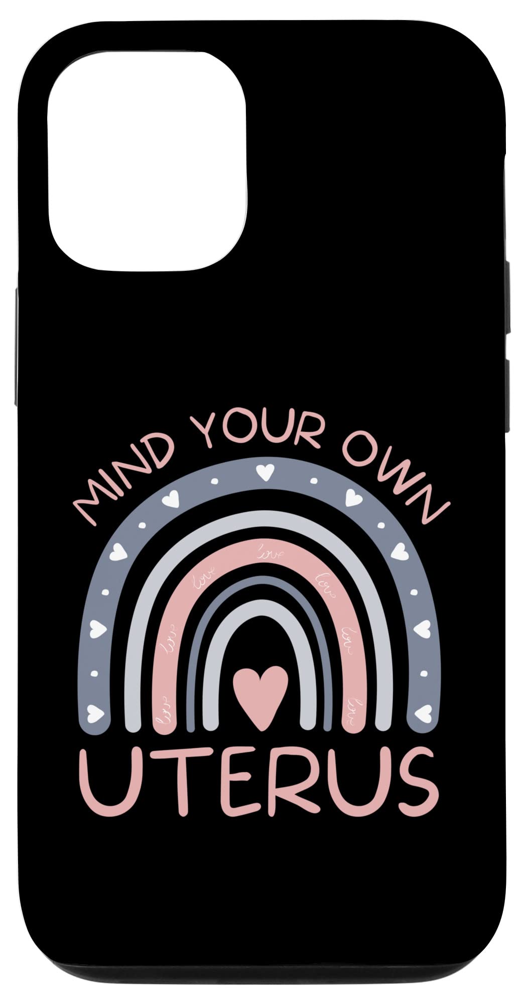 iPhone 12/12 Pro Feminist Women's Rights Case - Empowering 'Mind Your Own Uterus' Design - Perfect for Protests, Women's March & Political Activism