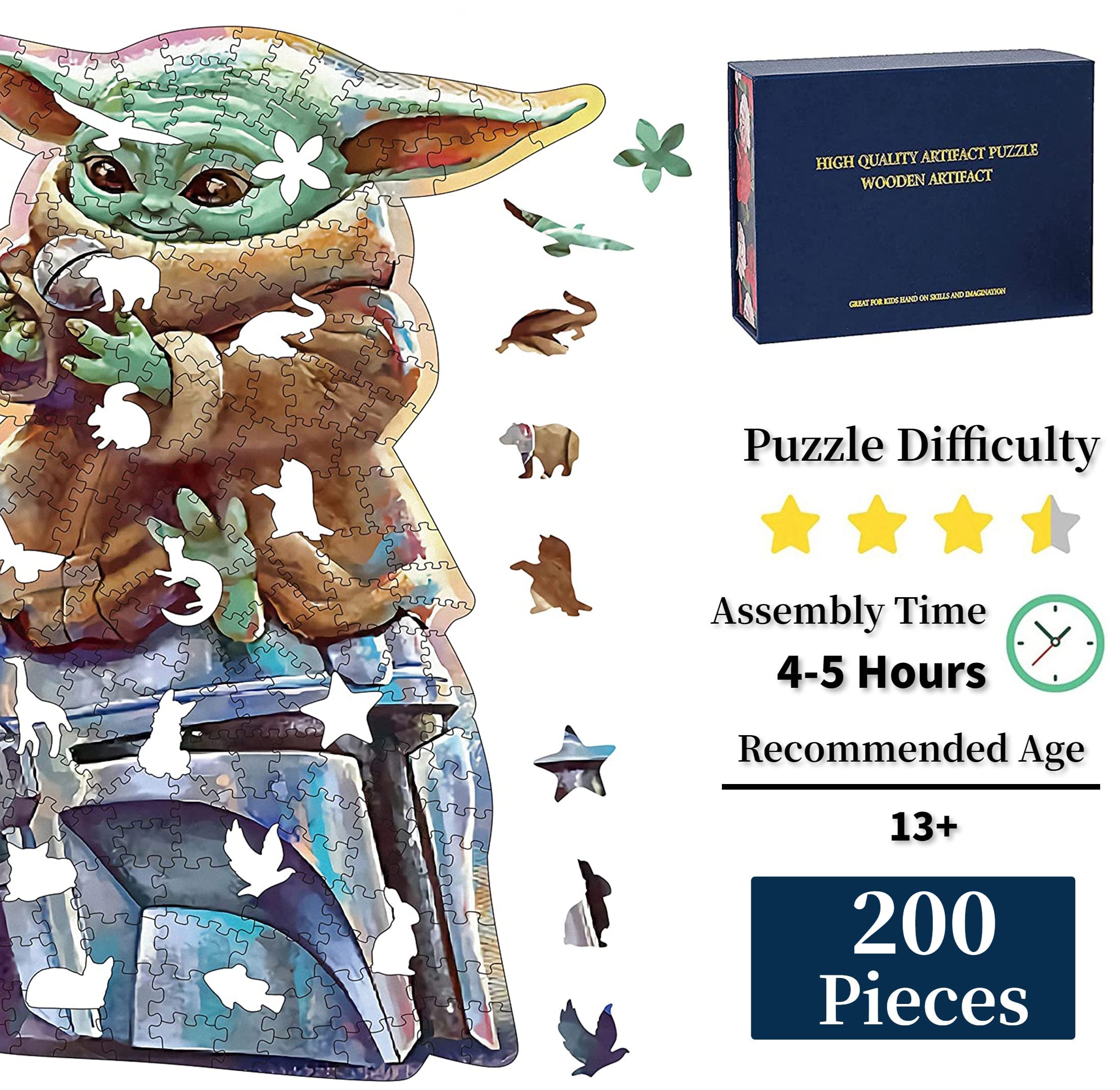 Premium 200-Piece Wooden Jigsaw Puzzles for Adults - Unique Irregular Animal Shapes - Creative Brain Teaser Gift for Teens & Adults (7.9x11.8 Inch) - Perfect for Family Game Nights, Stress Relief & Home Decor