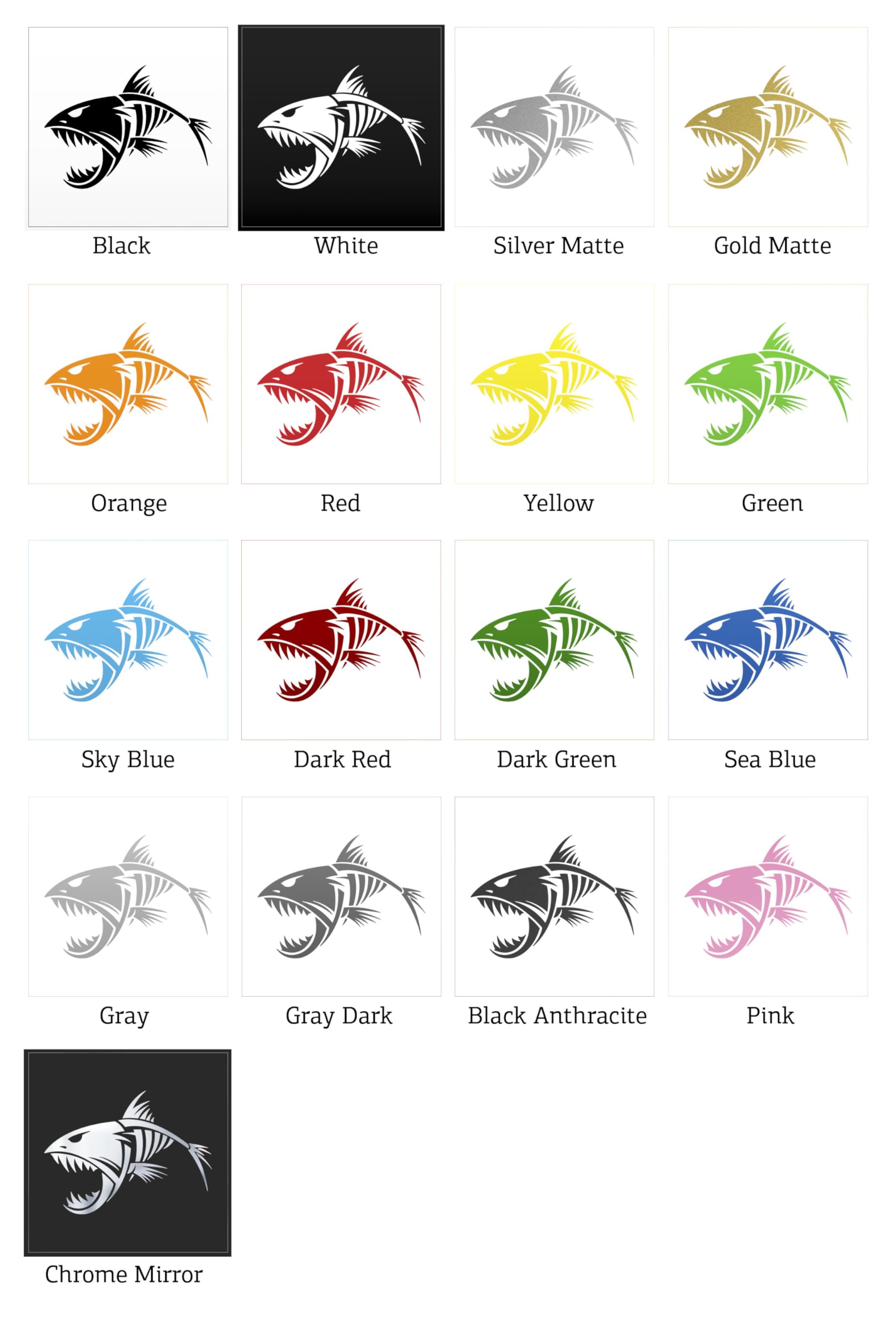 Skeleton Fish Bones Skull Decal Stickers for Laptop, Tablet, Phone - 8 x 5.88 Inches - Red - Perfect for Halloween Decor, DIY Projects & Unique Device Customization