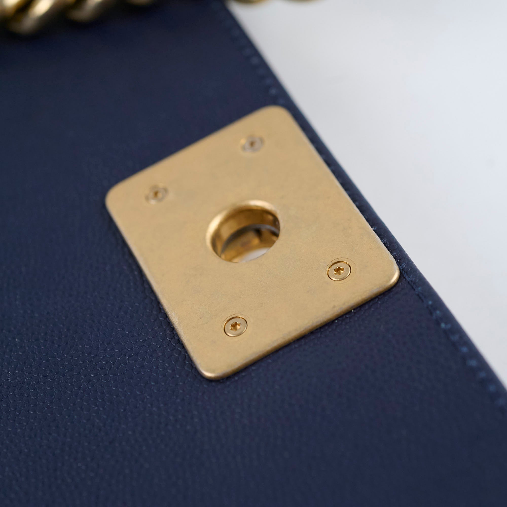 Chanel Boy Old Medium Flap Bag in Navy Caviar Leather - Perfect for Evening Events & Luxury Fashion Accessories