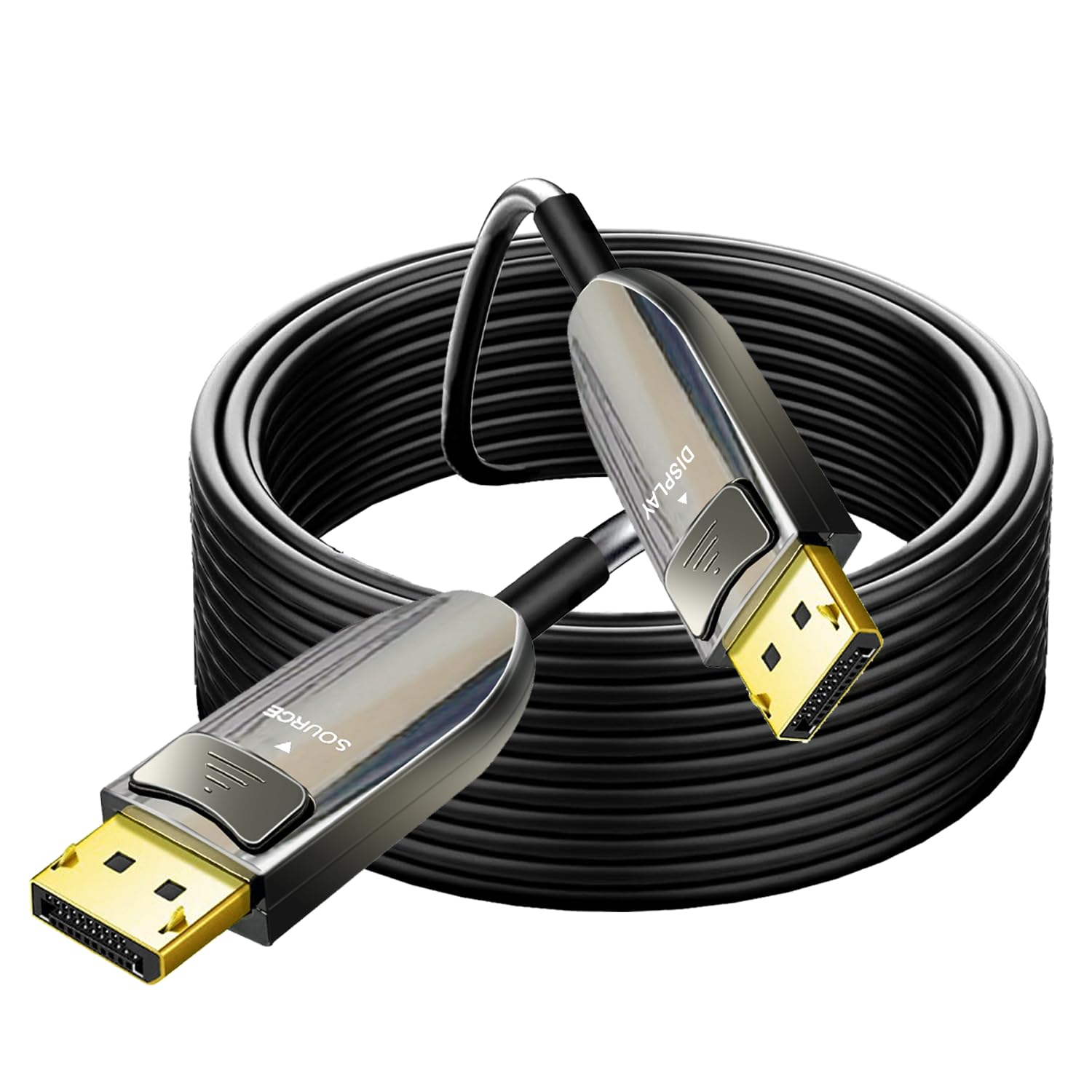 8K Fiber Optic DisplayPort Cable 125FT - 32.4Gbps DP to DP Cable 1.4 Supports 8K@60Hz, 4K@240Hz, 2K@240Hz for Gaming Monitors, Graphics Cards, PC - Ultra HD Gaming & Professional Video Editing