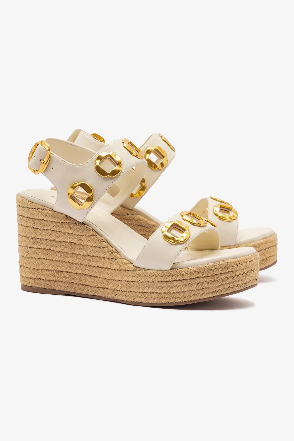 Milan Ivory Leather Espadrilles - Women's Casual Summer Shoes for Beach, Vacation & Everyday Wear