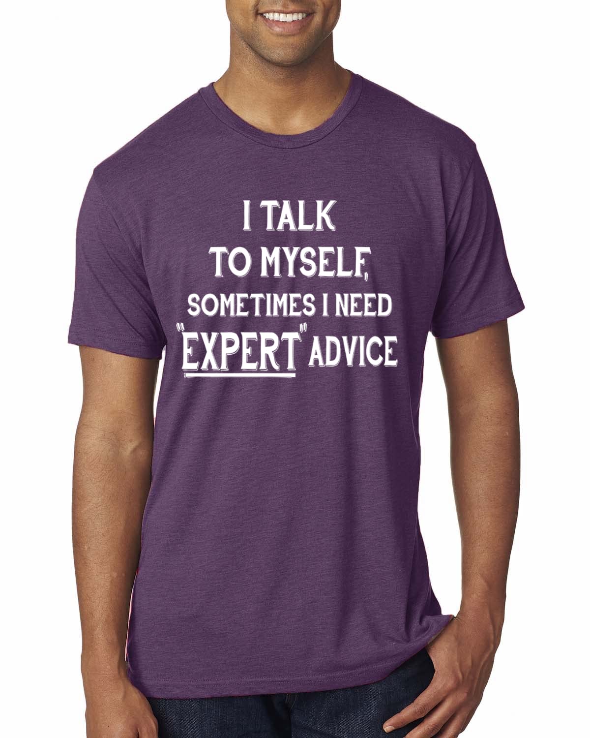 Funny 'I Talk to Myself Sometimes' Humor Graphic Tee - Premium Tri-Blend T-Shirt for Men - Comfortable Casual Wear for Everyday, Gym & Outings