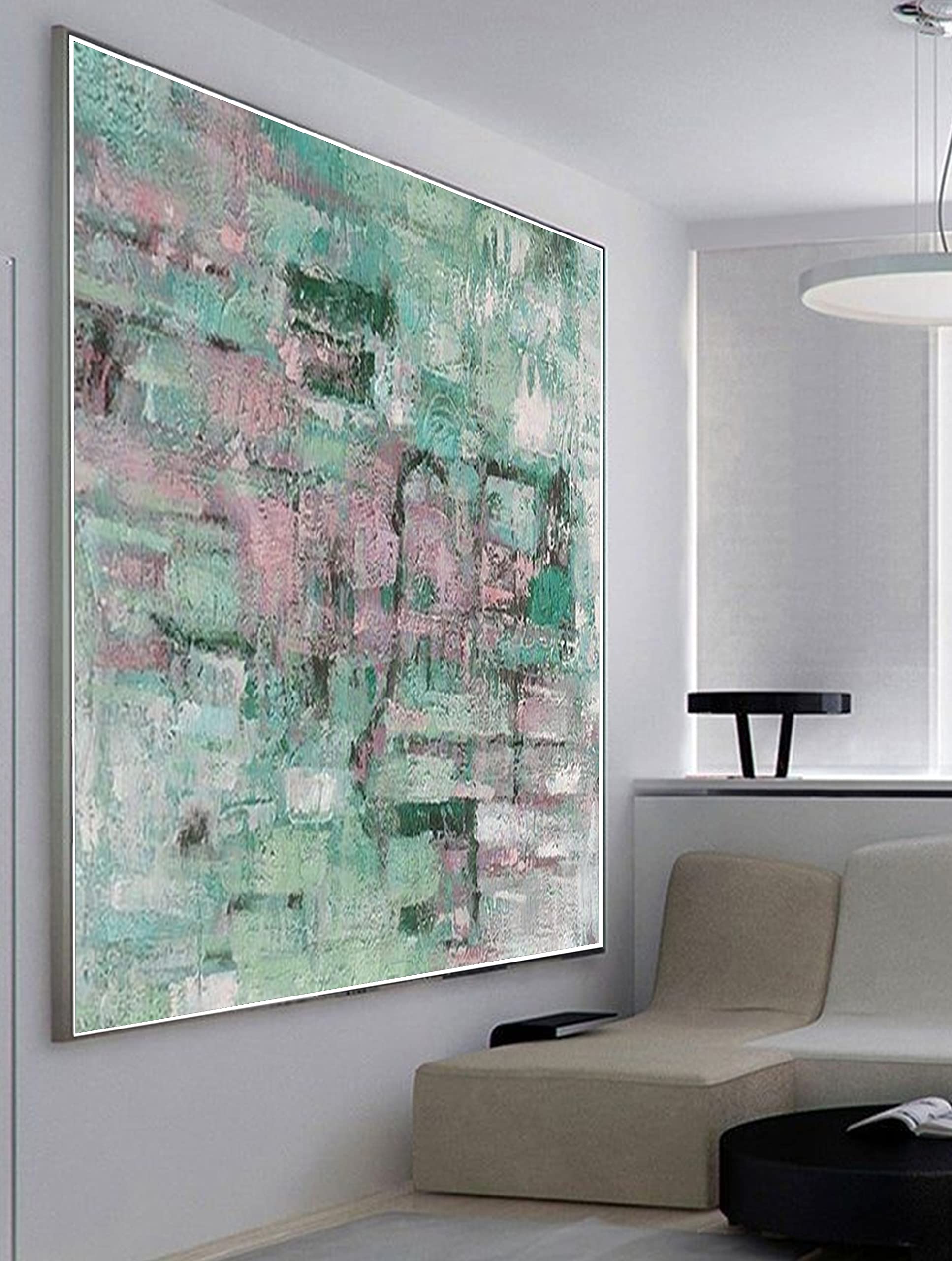 3D Textured Abstract Canvas Wall Art - 32x32 Inch Boho Home Decor Painting for Living Room, Bedroom & Wedding Decor | Custom Arch Design Modern Artwork