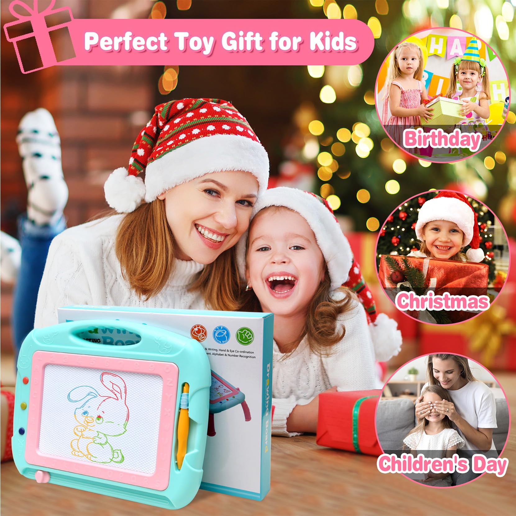 Magnetic Drawing Board for Toddlers 1-3 Years - Perfect Birthday & Easter Gift