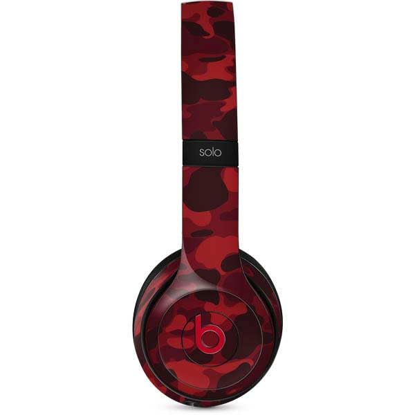 Skinit Decal Audio Skin for Beats Solo 3 Wireless Headphones - Red Street Camo Protective Cover | Perfect for Gym, Travel & Everyday Use