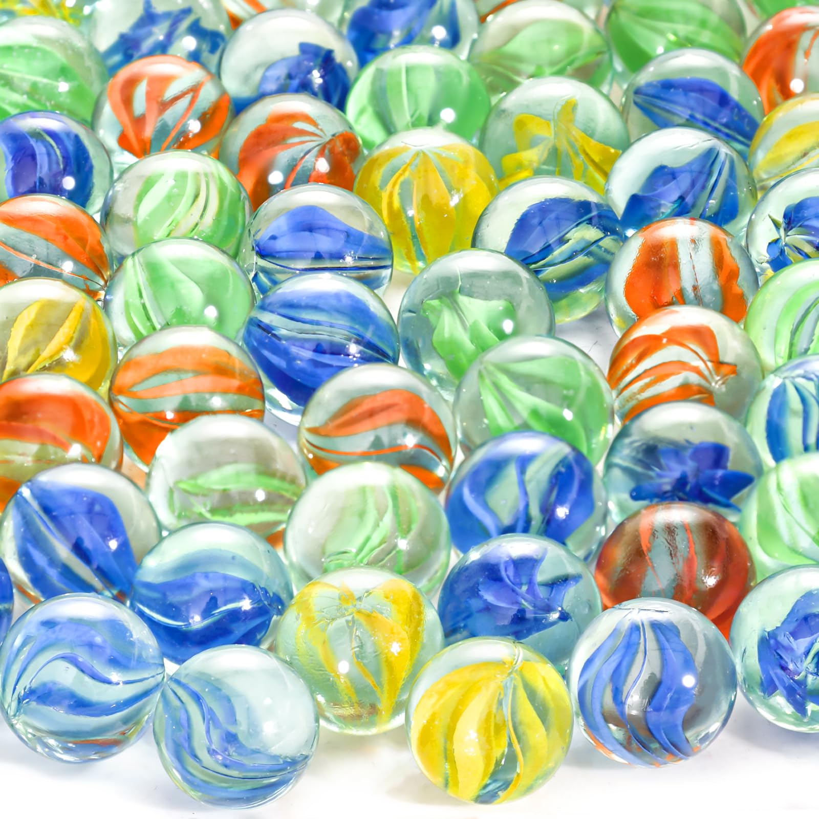 SallyFashion 240-Piece Assorted Color Glass Marbles Set - Cat Eye Round Marbles for Kids Games, DIY Crafts & Home Decor - Perfect for Vase Fillers, Sensory Play, and Party Favors