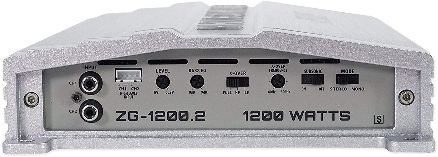 Hifonics ZG-1200.2 Zeus Gamma 2 Channel 1200W Super A/B Class Car Amplifier with Subwoofer Speaker, Gravity Magnet Phone Holder & 4 Gauge Kit (Red) - Perfect for Car Audio Systems, Bass Boost & Road Trips