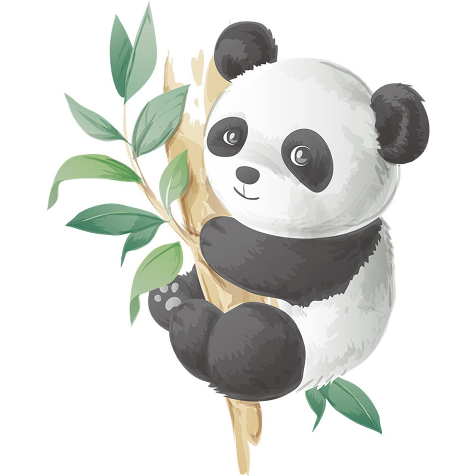 Adorable Painted Panda & Bamboo Wall Decals - Cool Wall Decor for Girls' Bedroom, Living Room, Porch - Easy Peel & Stick Home Wall Stickers for Kids' Room, Nursery, Dorm, and Playroom