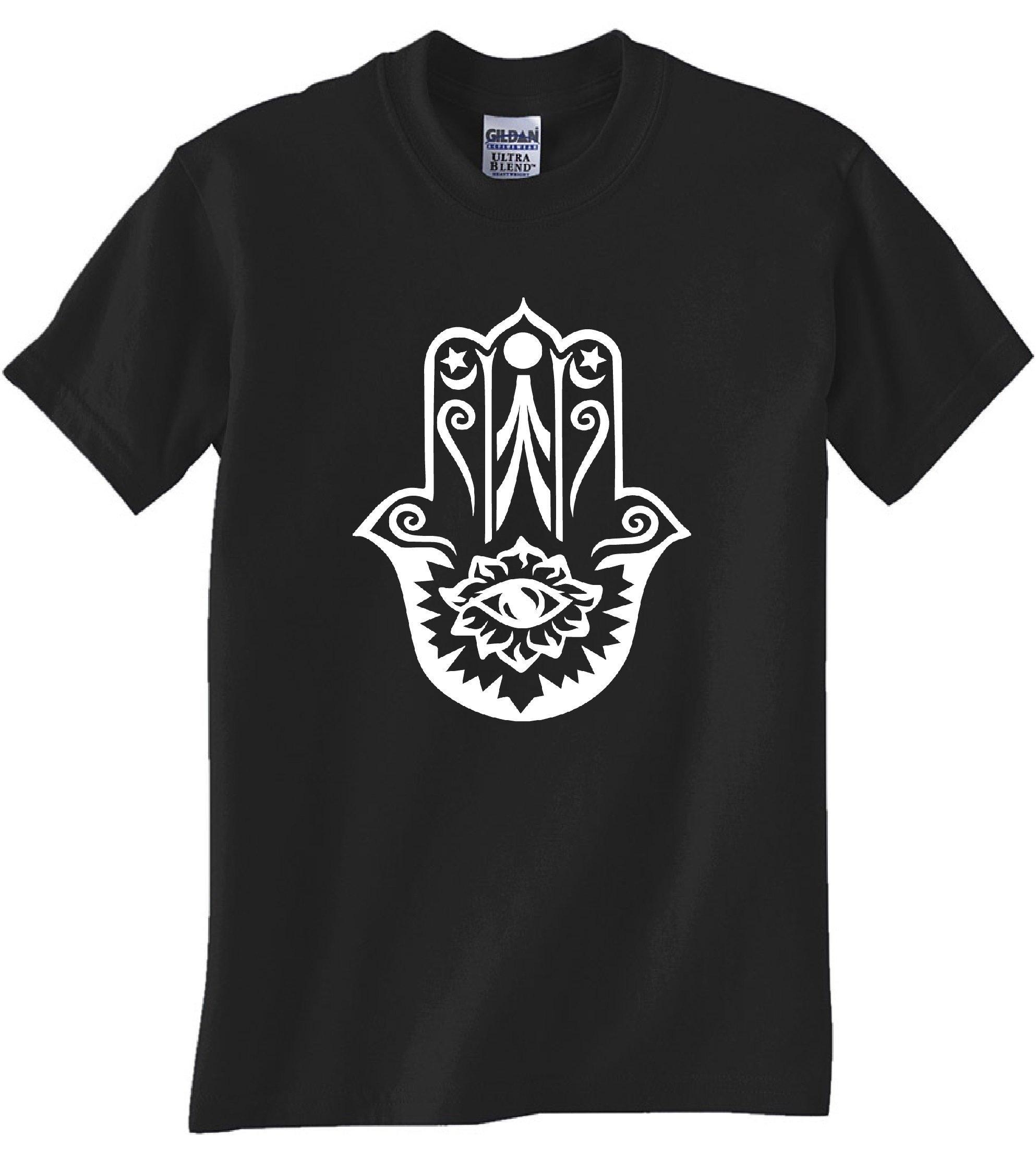 STUFF WITH ATTITUDE Hamsa Black Graphic T-Shirt for Men & Women | Trendy Streetwear & Casual Outfit | Perfect for Music Festivals & Everyday Wear