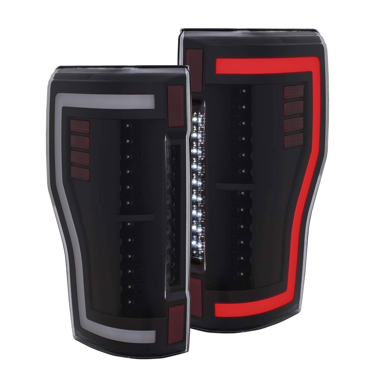 ANZO 311287 LED Tail Lights - Red/Clear - Compatible with Select Car Models - Enhance Visibility & Style for Night Driving & Custom Builds