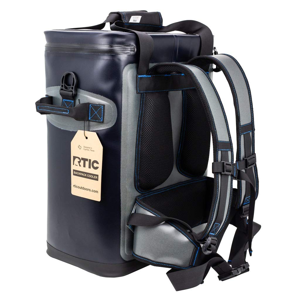 RTIC Soft Sided Cooler Backpack - Insulated Lunch Bag for Work, Picnics & Outdoor Adventures (Blue) - Perfect for Camping, Hiking, Beach Trips & Tailgating