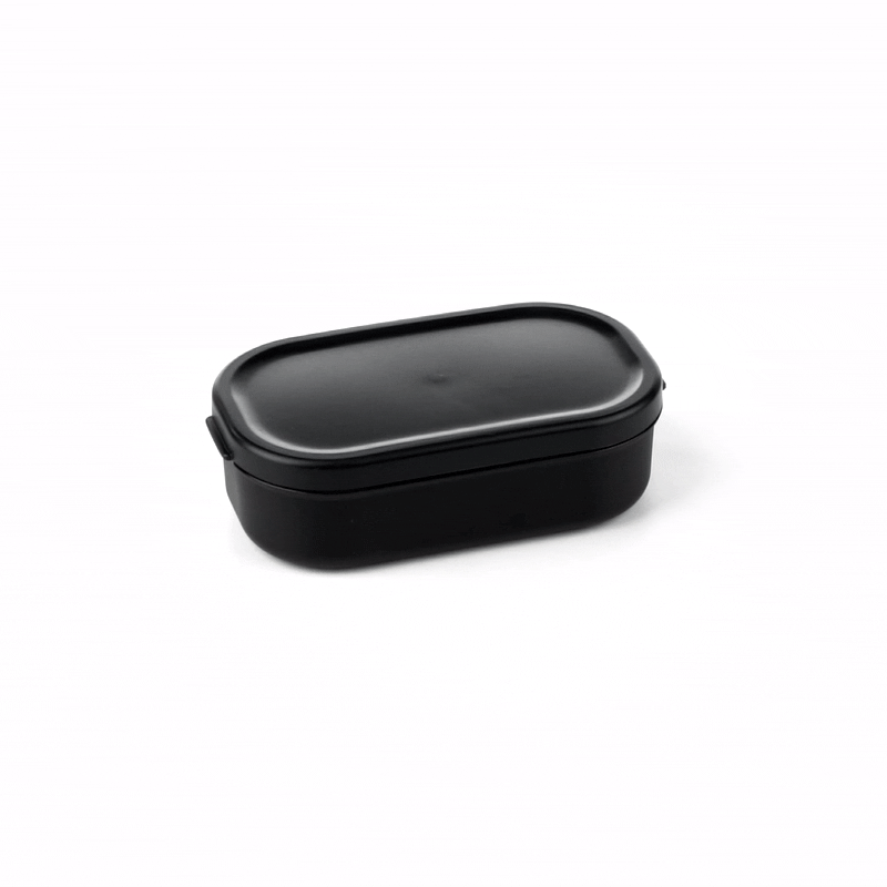 Bento Tek 3 oz Black Buddha Box - 4 Pack Reusable Snack & Sauce Containers with Lids - Perfect for Lunch Box, Meal Prep, Picnics & On-the-Go (3.75