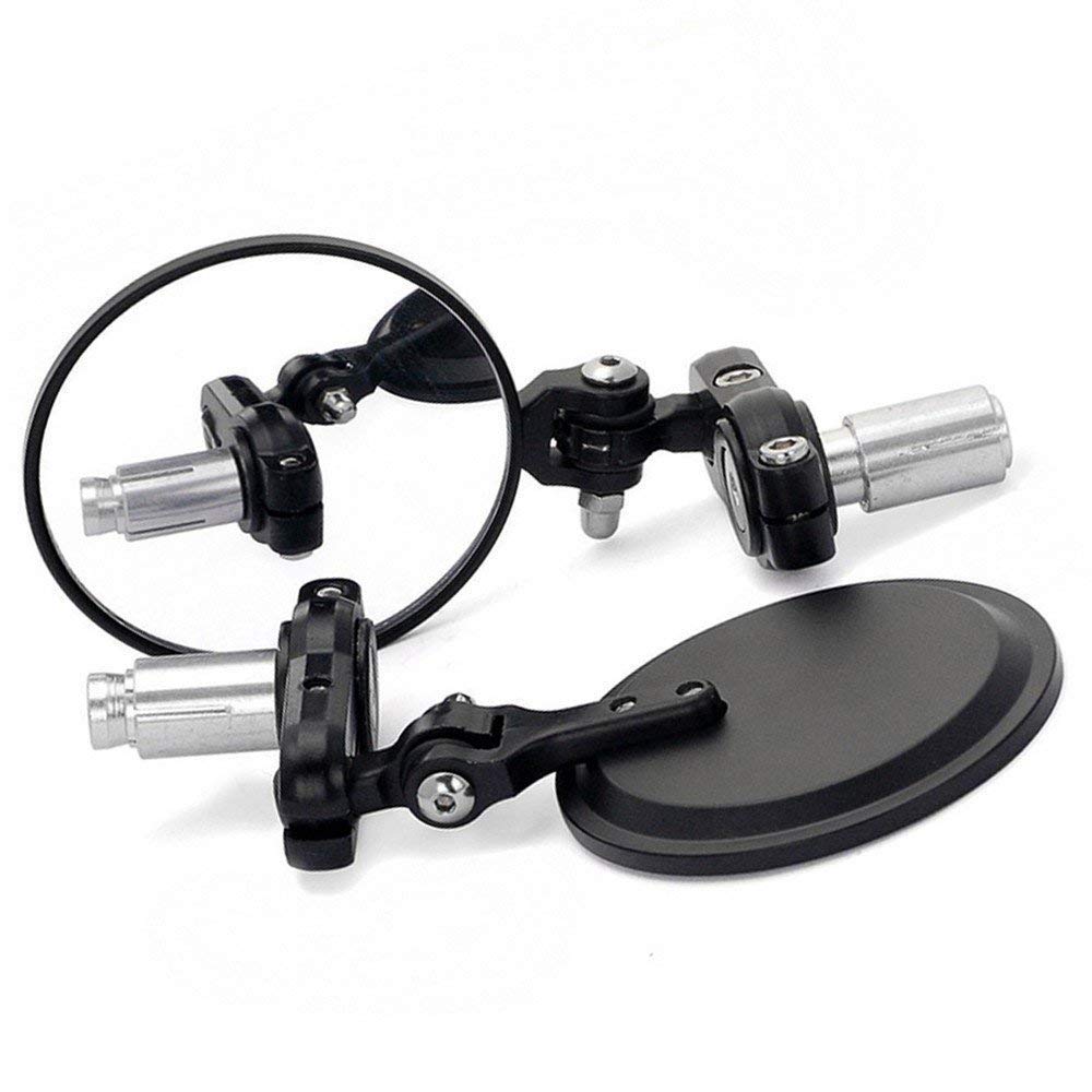 2PCS Foldable Aluminum Motorcycle Rear View Mirrors - Durable Glass Spherical Mirrors for Harley, Honda, Yamaha - Perfect for Cruisers, Touring Bikes & Off-Road Adventures