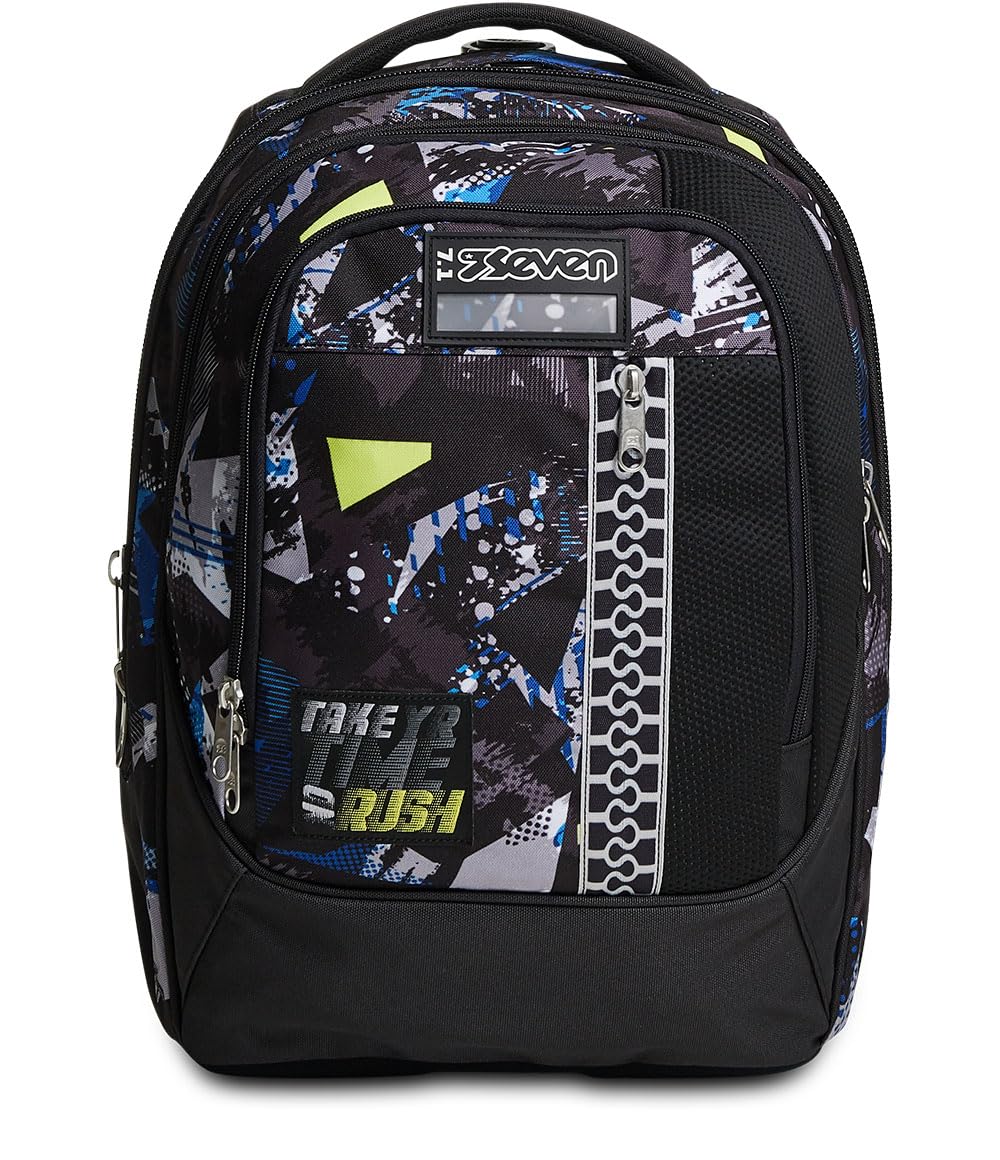 Zaino Trolley 2-Wheel Jet Black Backpack for Travel & School