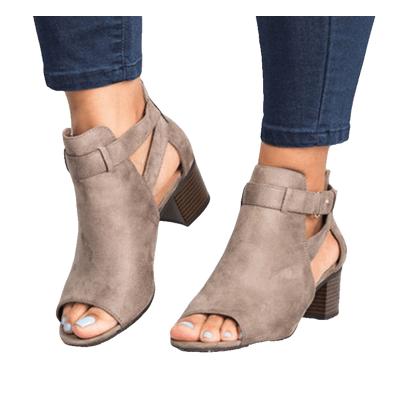 Women's Wedge Sandals - Open Toe Dressy Summer Platform Sandals with Buckle Ankle Strap | Comfortable Beach Wedges for Casual Outings & Vacation Wear