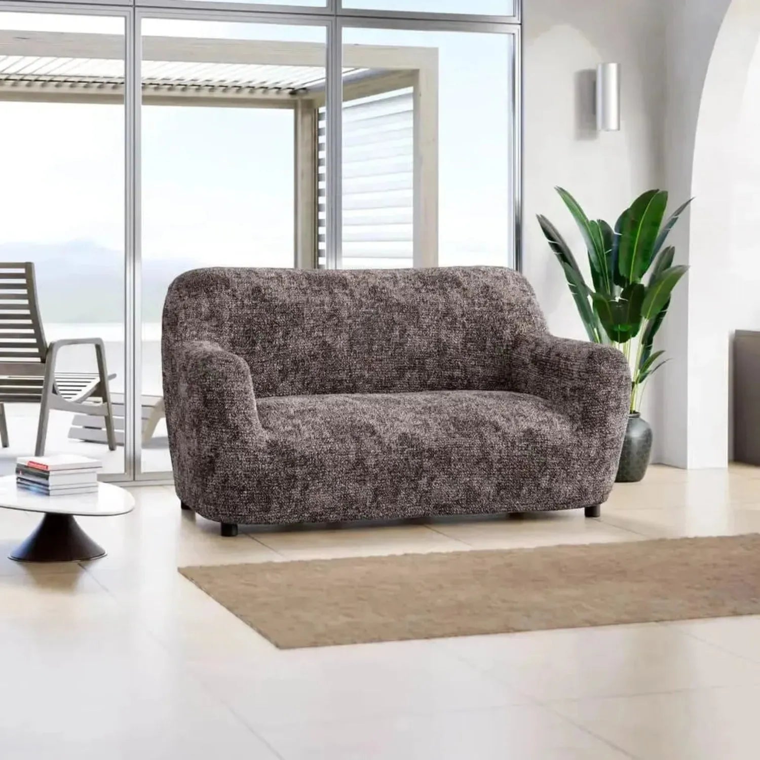 2 Seater Loveseat Slipcover - Soft Microfiber Fabric with Stylish Prints - Perfect for Living Room, Bedroom or Dorm Decor