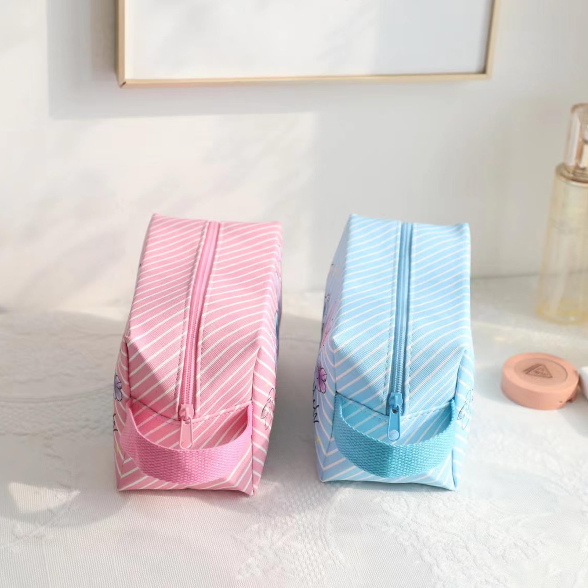 Stitch Travel Cosmetic Bag - Waterproof Makeup Pouch with Zipper, Foldable Toiletry Organizer for Women (2 Pack) | Perfect Gift for Birthdays, Travel, and Daily Use