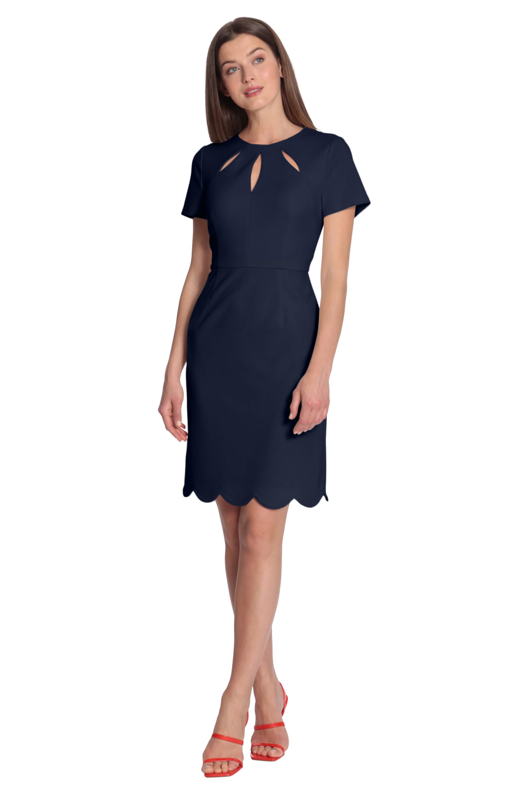 Maggy London Women's Keyhole Dress - Elegant Scuba Crepe Sheath for Parties & Events