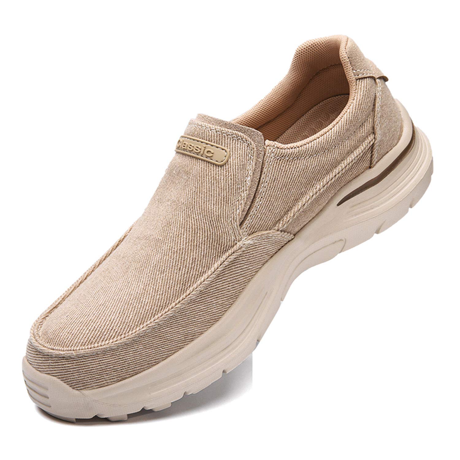 **JAMONWU Men's Slip-On Loafers - Breathable Cloth Casual Shoes for Walking, Lightweight & Comfortable Outdoor Shoes - Perfect for Travel, Work, and Daily Wear**
