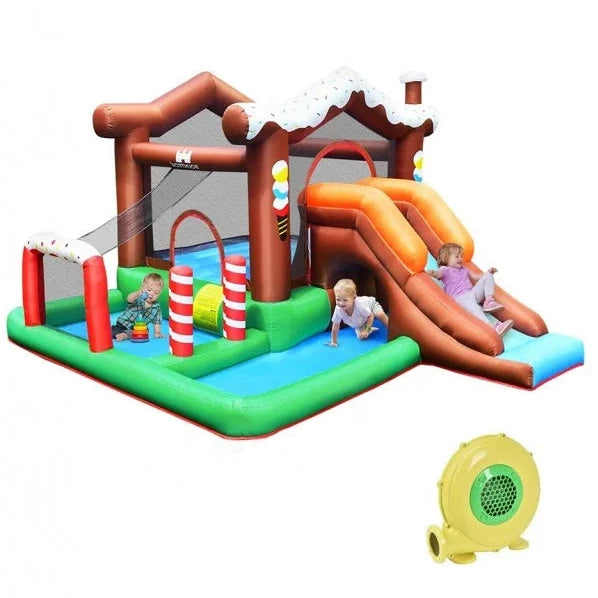 Inflatable Bounce House for Kids - Indoor & Outdoor Play with 480W Air Blower - Perfect for Birthday Parties, Backyard Fun, and Family Gatherings