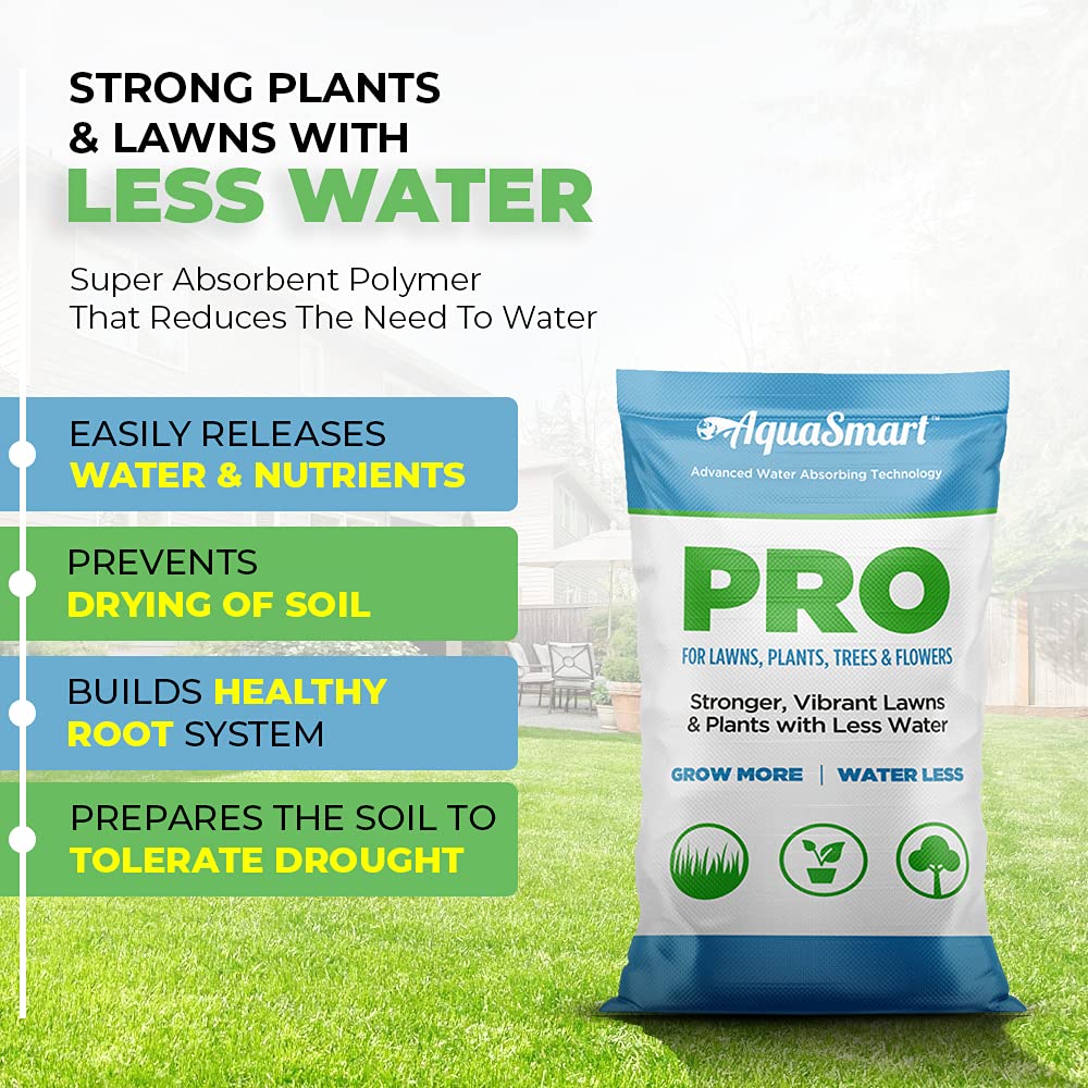 Premium Super Absorbent Natural Biodegradable Water Storing Polymer Crystals - 40lb Bulk for Drought-Resistant Gardening, Landscaping & Agriculture | Soil Moisture Retention, Water Conservation Solution