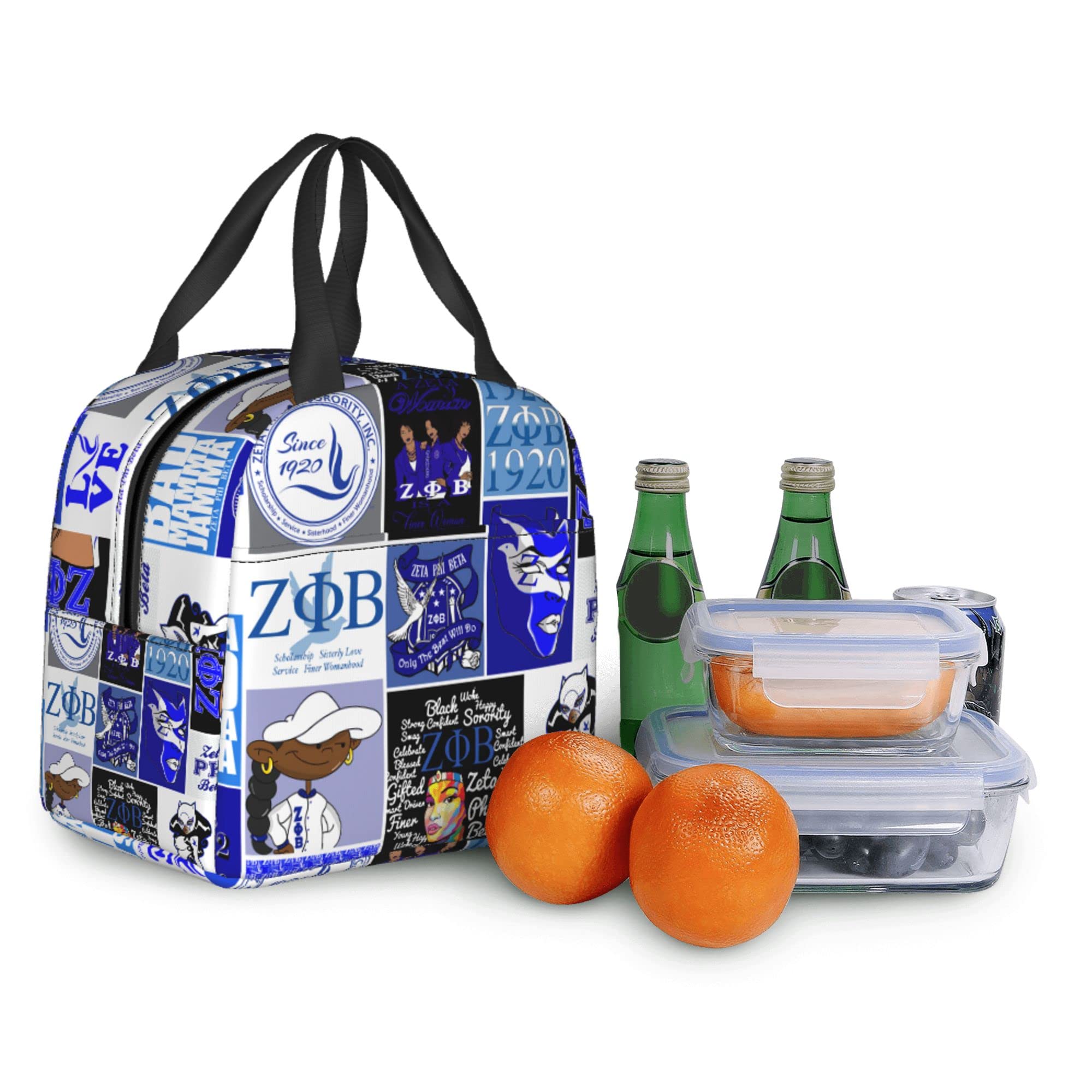 SOMIK Insulated Lunch Bag for Women & Girls - Leak Proof Thermal Tote with Cute Design to Keep Food Fresh - Perfect for Office, Work, Picnic, Hiking, Beach & School Lunch (A2)
