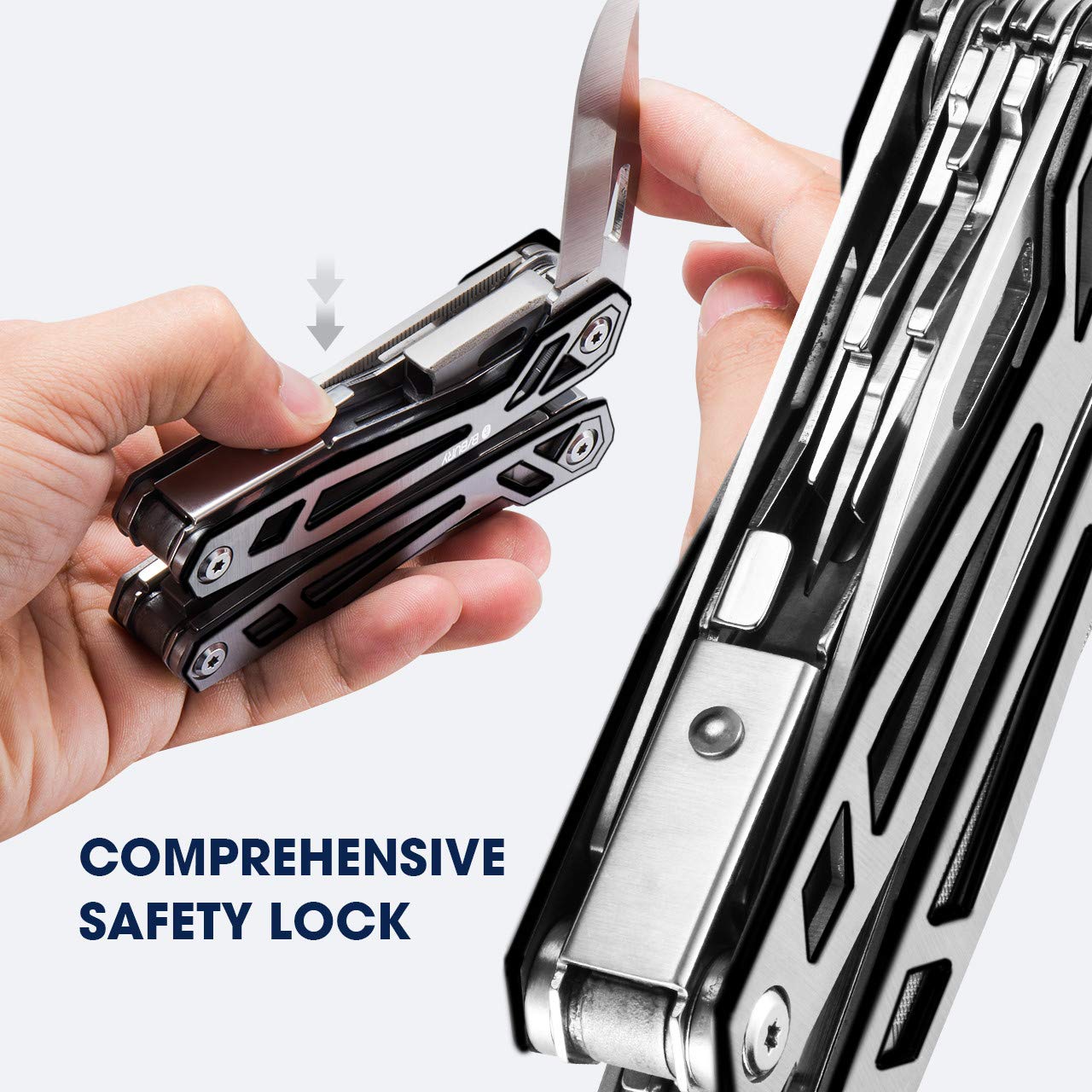 BIBURY 21-in-1 Multitool Pliers - 420 Stainless Steel Multi-Purpose Pocket Knife & Survival Tool Kit for Camping, Hunting, Fishing, Hiking | Perfect Outdoor Gear & Gift for Men | Emergency, DIY Repairs, Adventure Essentials